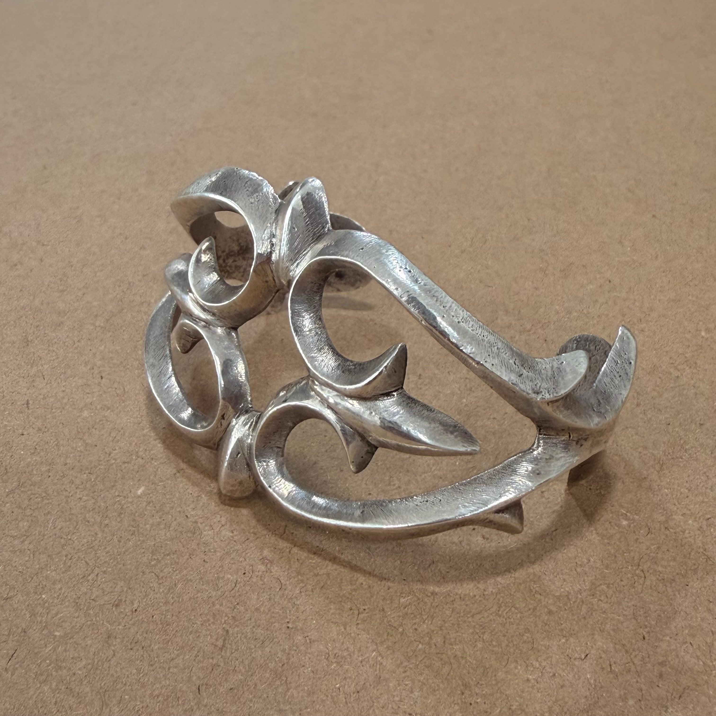 Massive Silver Sand Casted Navajo Cuff Bracelet 7 in