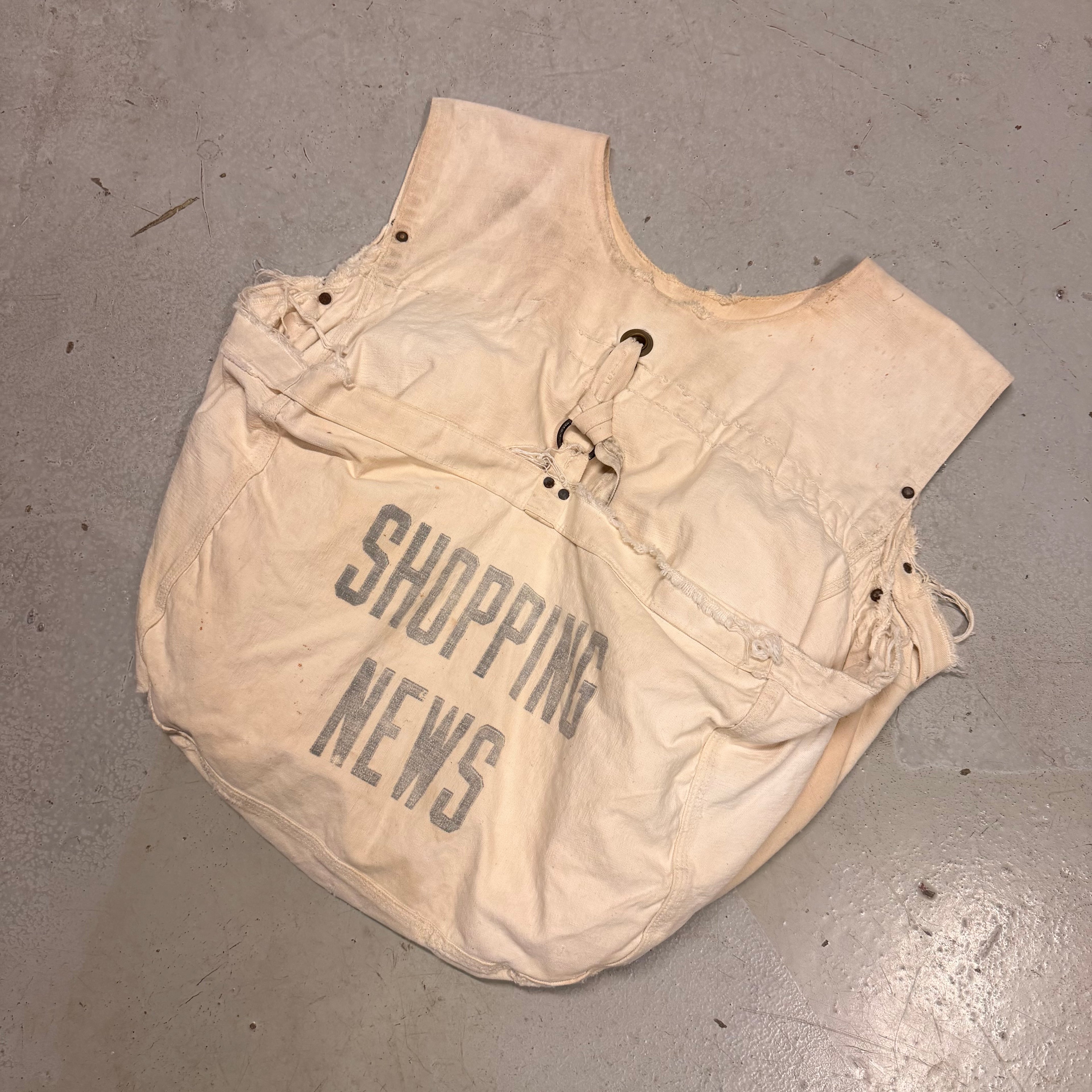 Vintage 60's? Shopping News Over Shirt Newspaper Bag