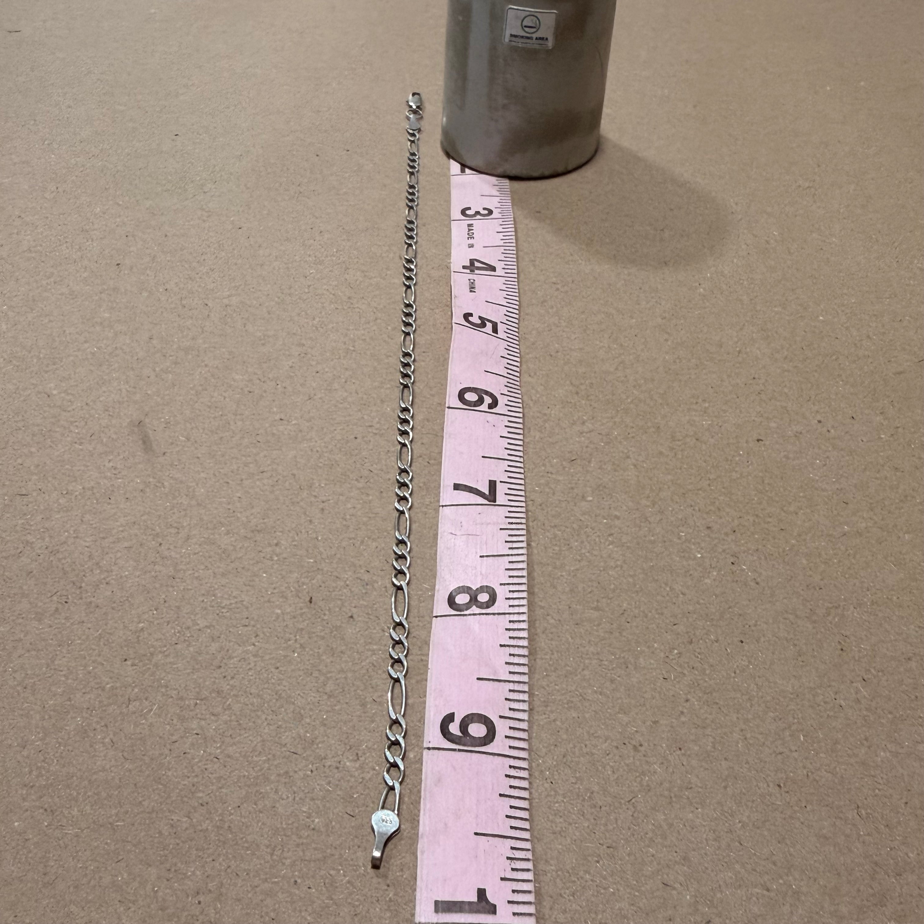 Sterling Figaro Link lightweight bracelet 9.5 in