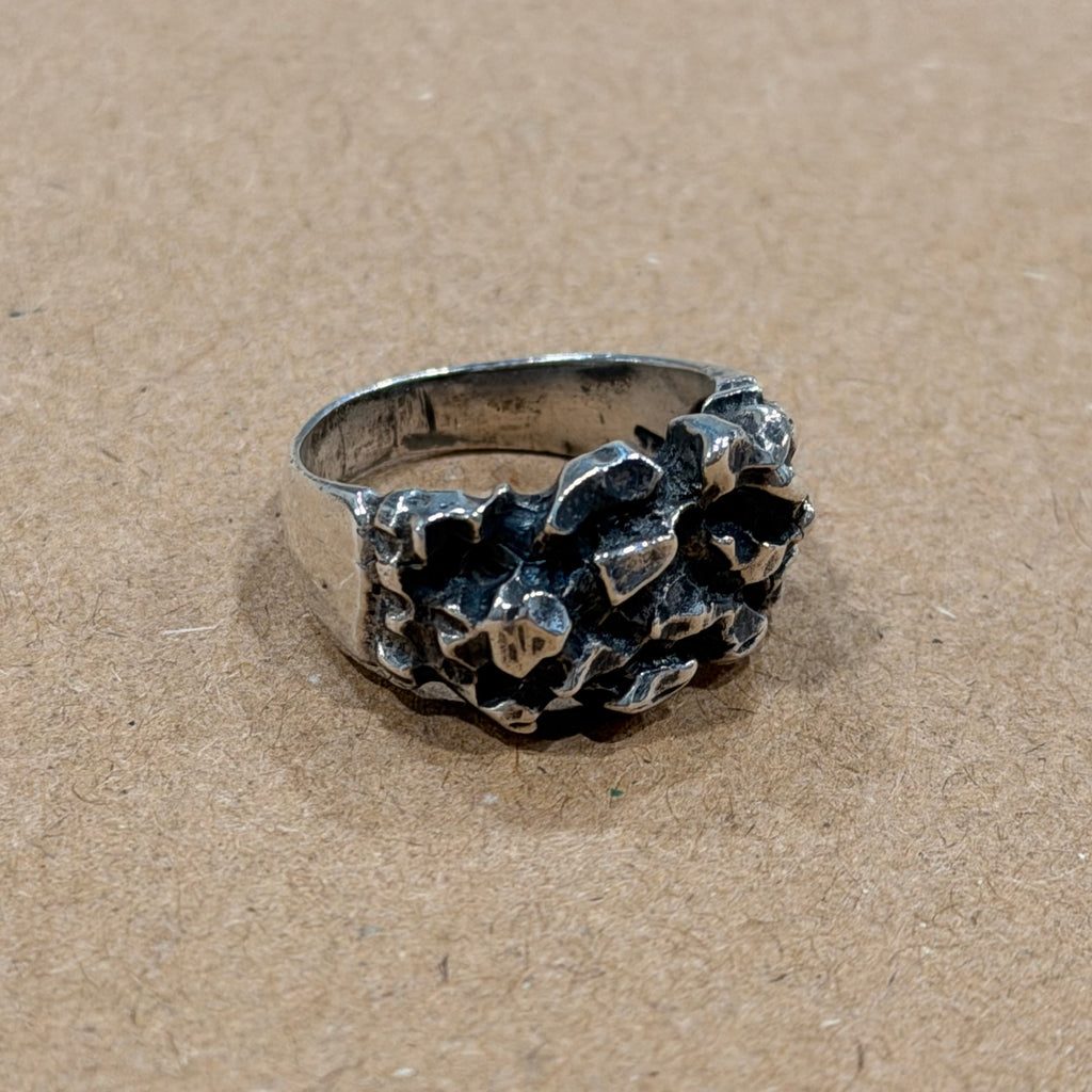 Sterling Brutalist Nugget Ring Sz 5.75
