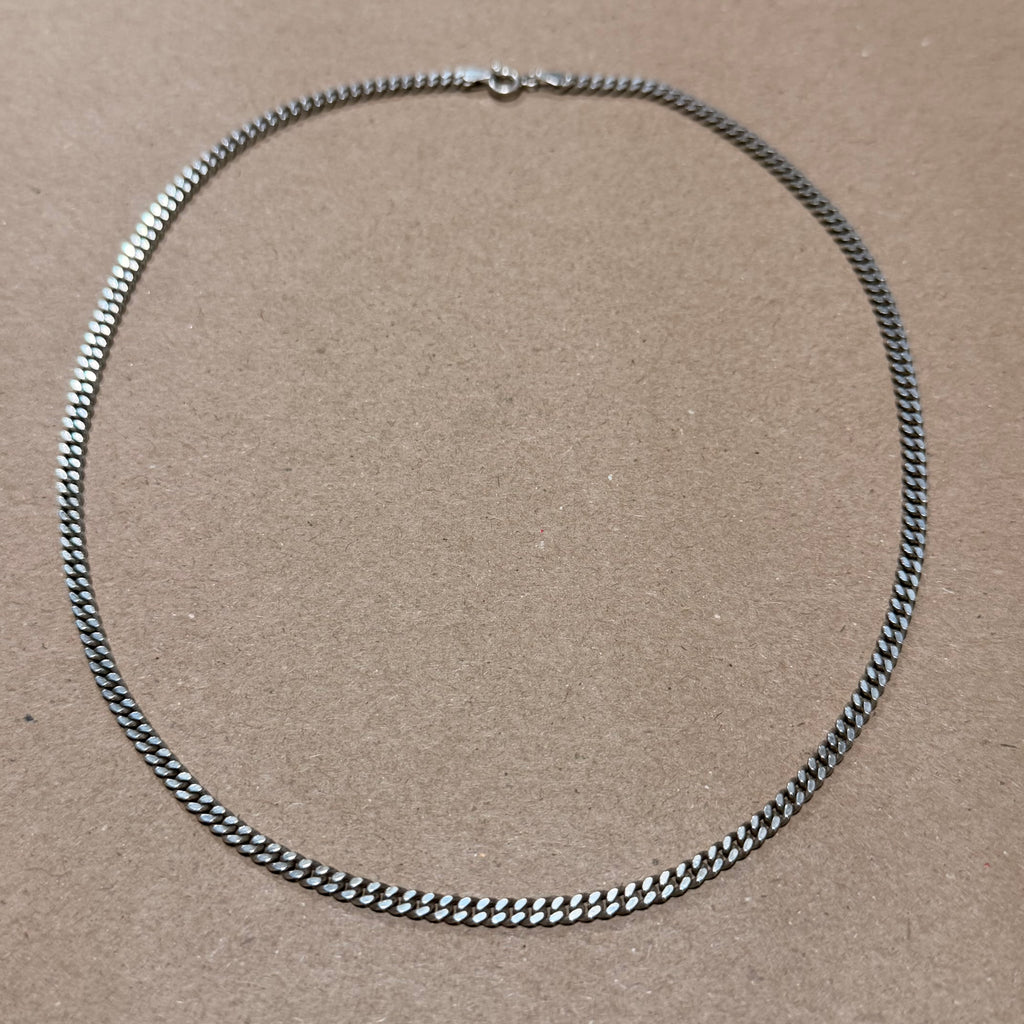 Sterling Cuban Curb Link Necklace 18 in