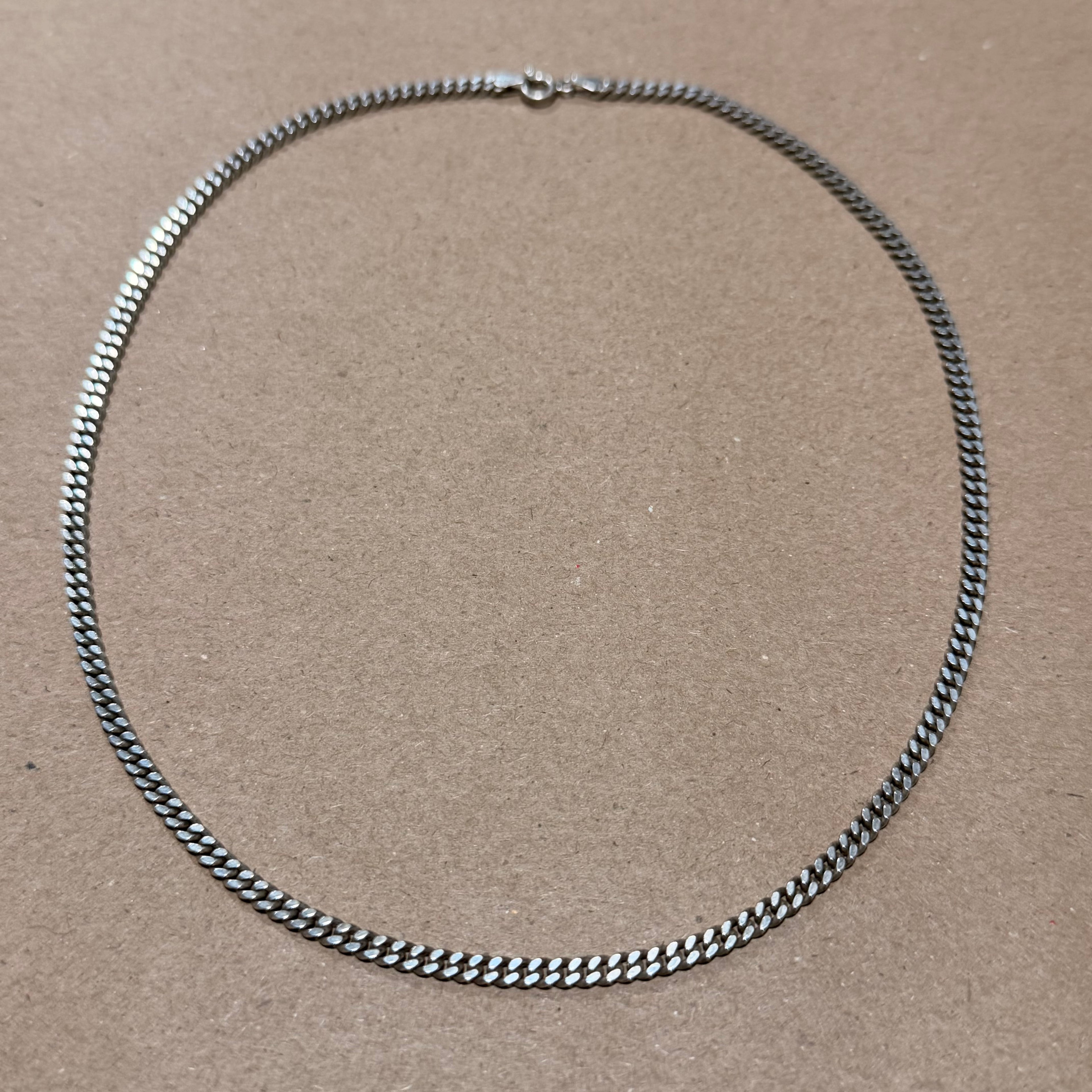 Sterling Cuban Curb Link Necklace 18 in