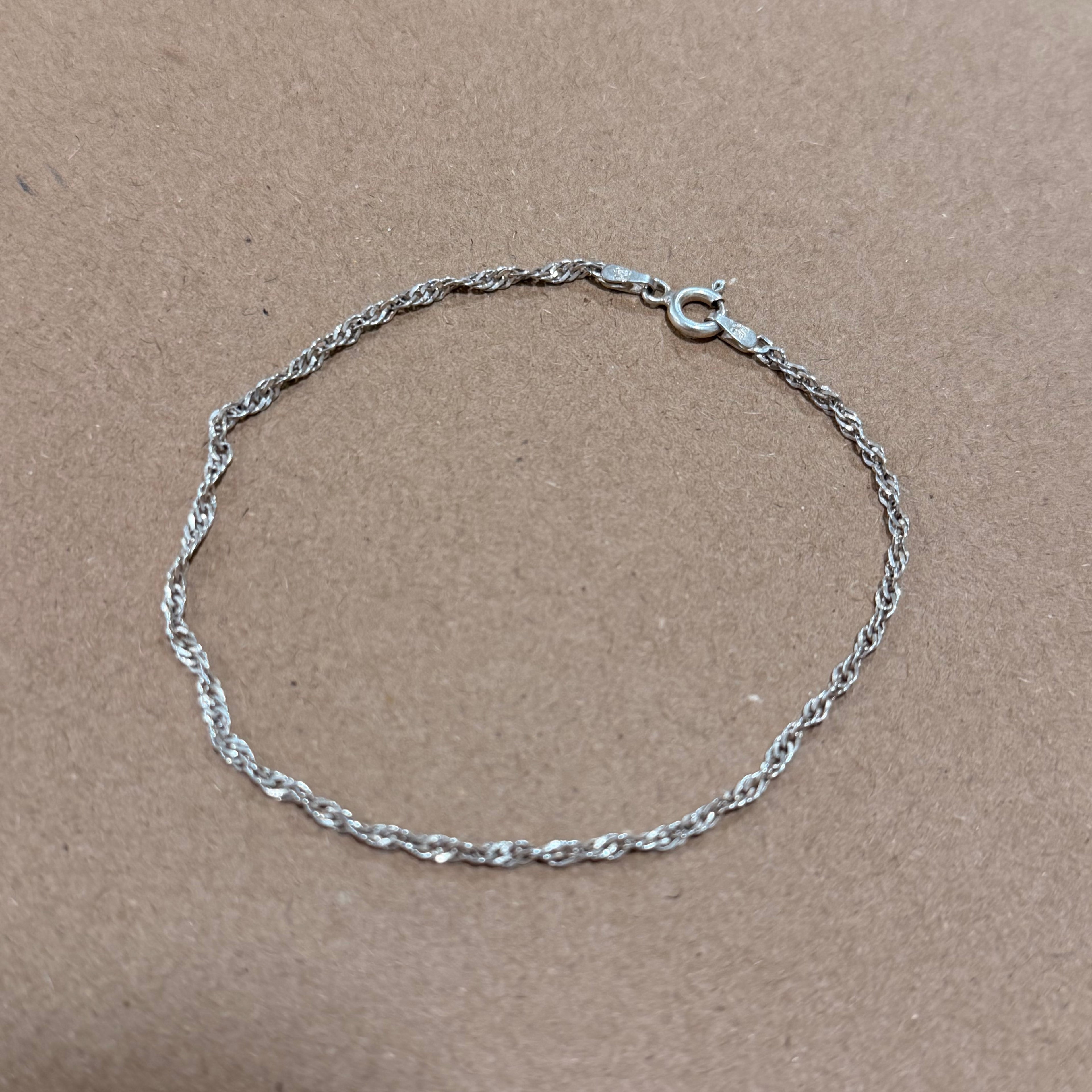 Sterling Twisted Rope Chain Bracelet 8 in