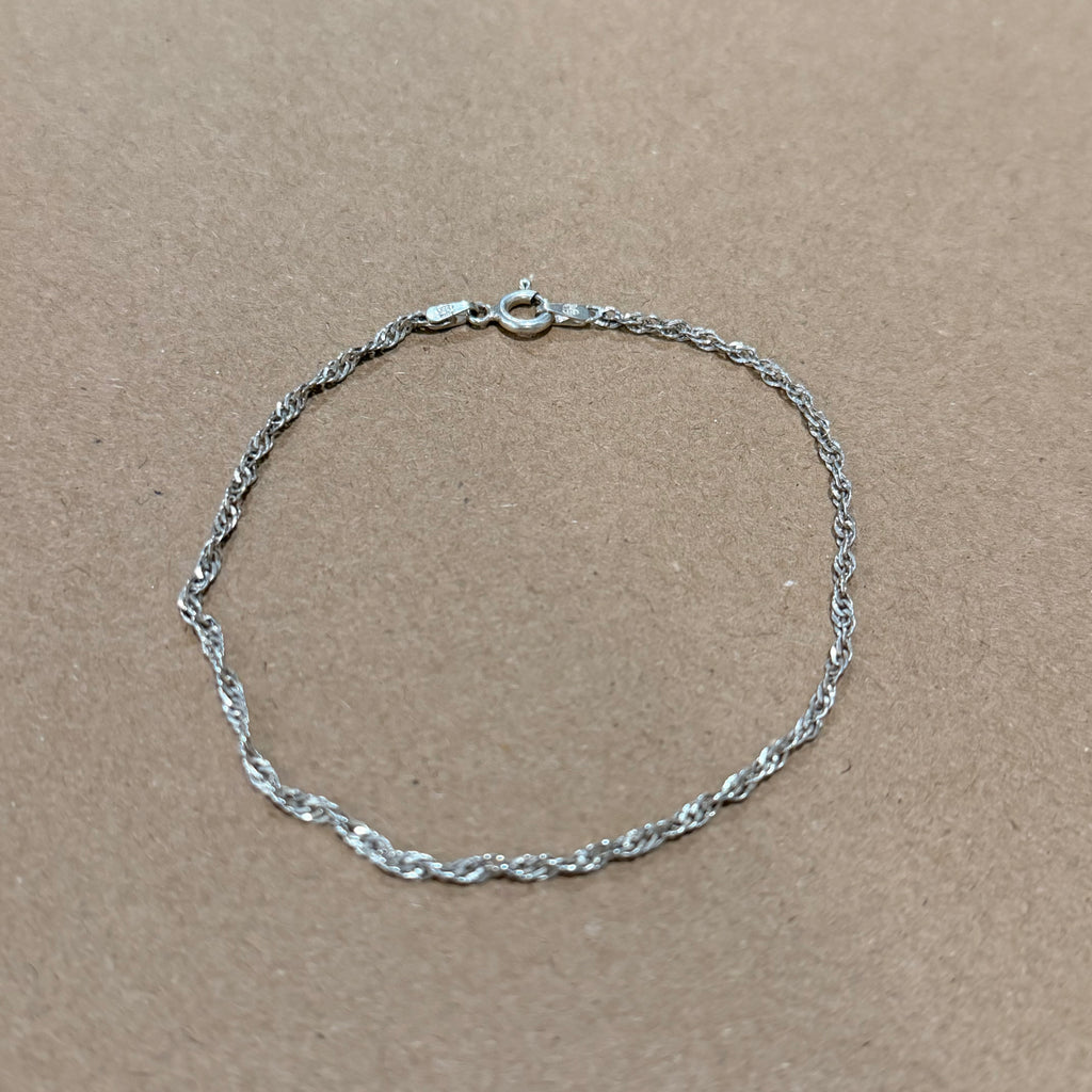 Sterling Twisted Rope Chain Bracelet 8 in