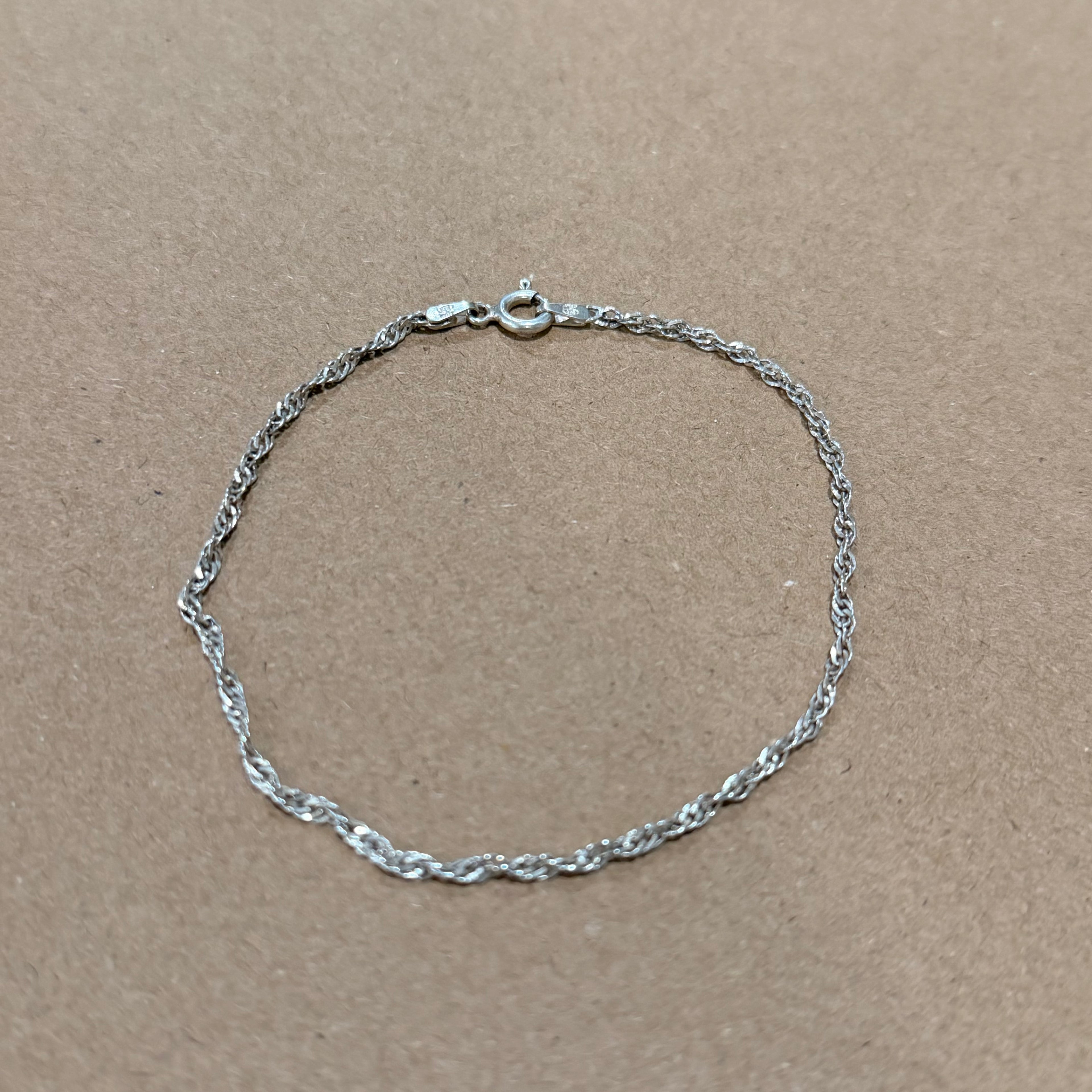 Sterling Twisted Rope Chain Bracelet 8 in