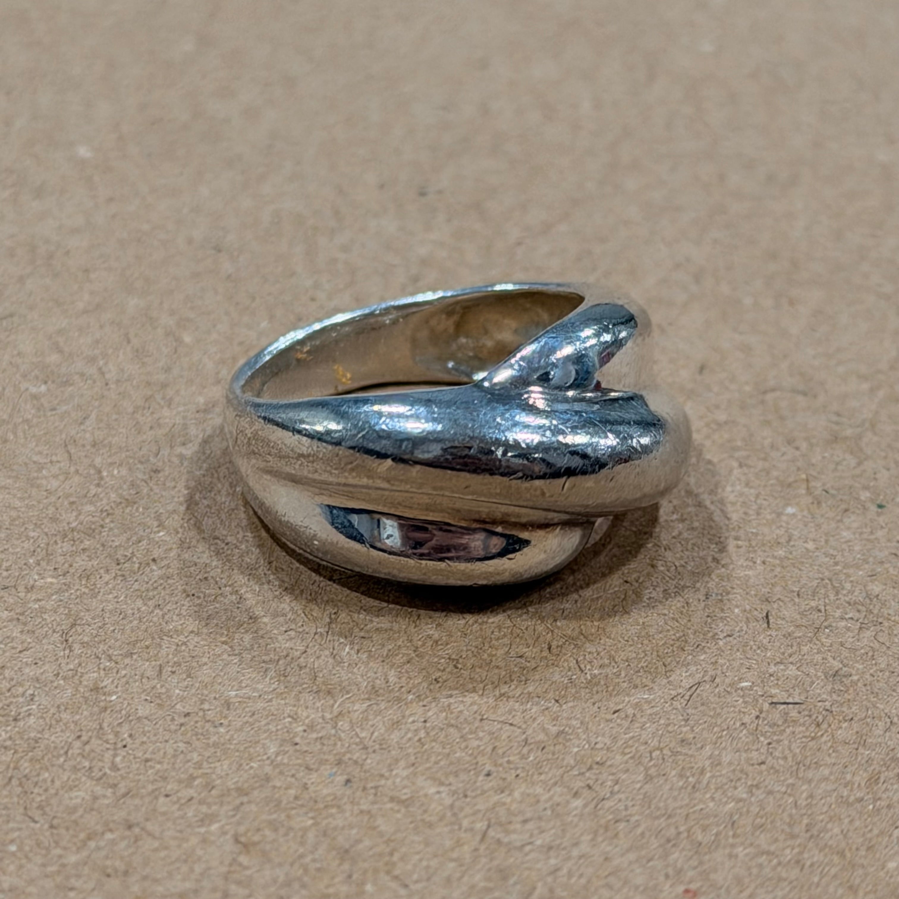 Sterling Twisted Knot Ring Sz 8