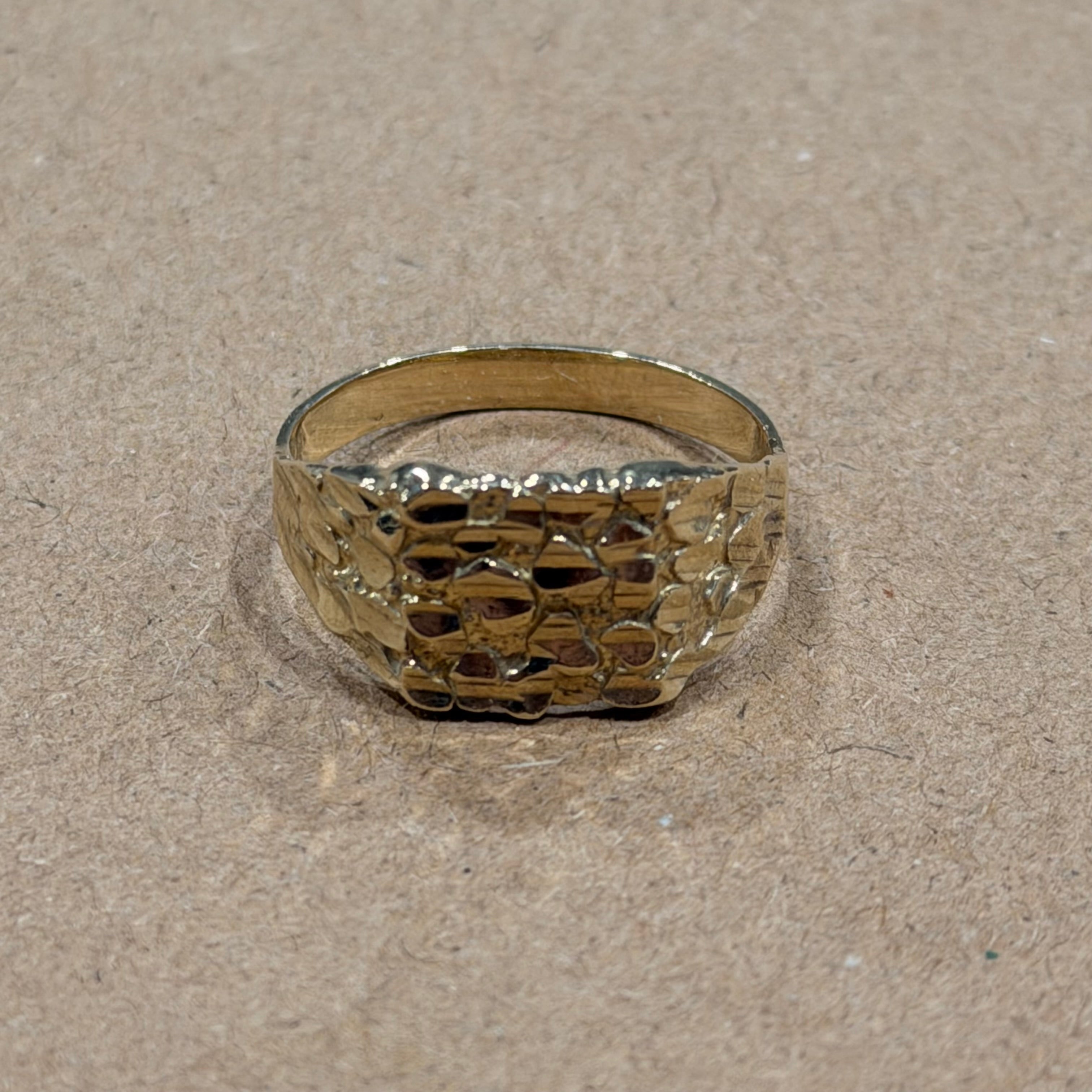 10k Gold Nugget Ring Sz 7.75