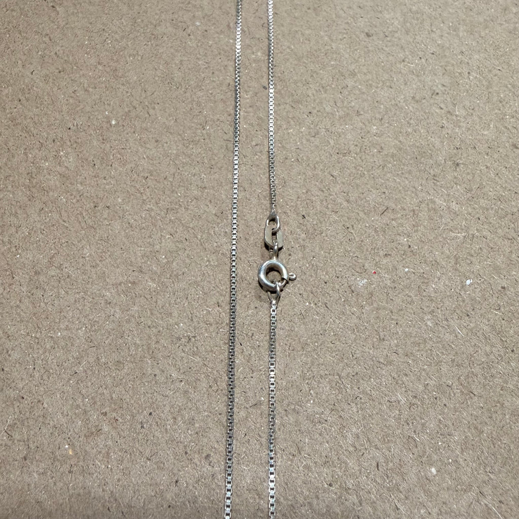 Sterling Thin Box Chain Necklace 17.75 in