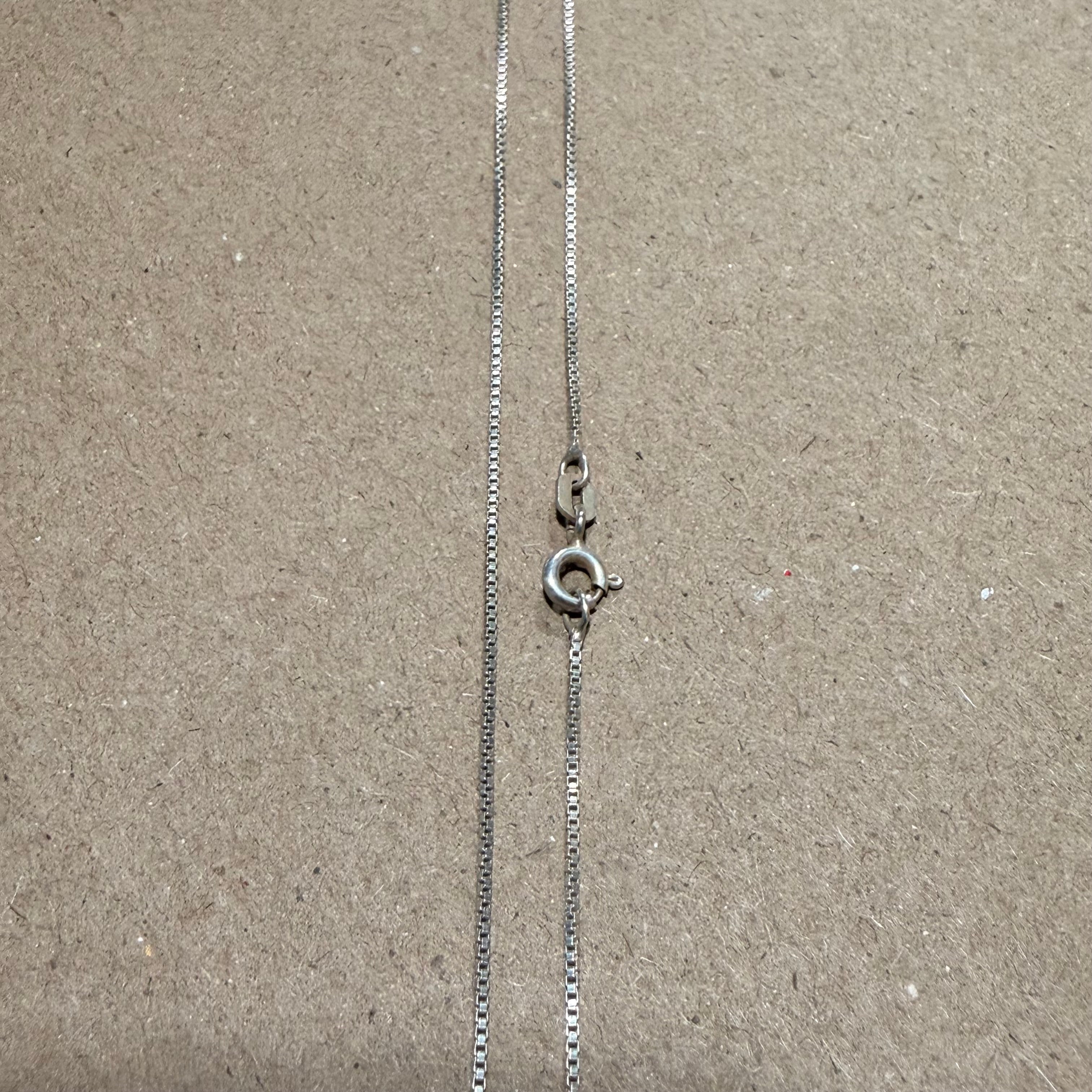 Sterling Thin Box Chain Necklace 17.75 in