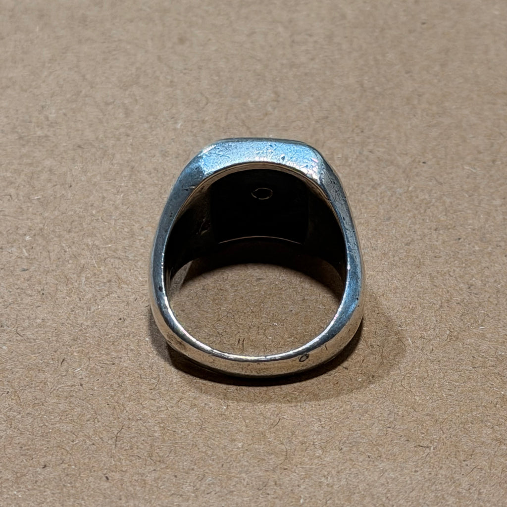 Sterling Gold Inlay Signet Ring Sz 10