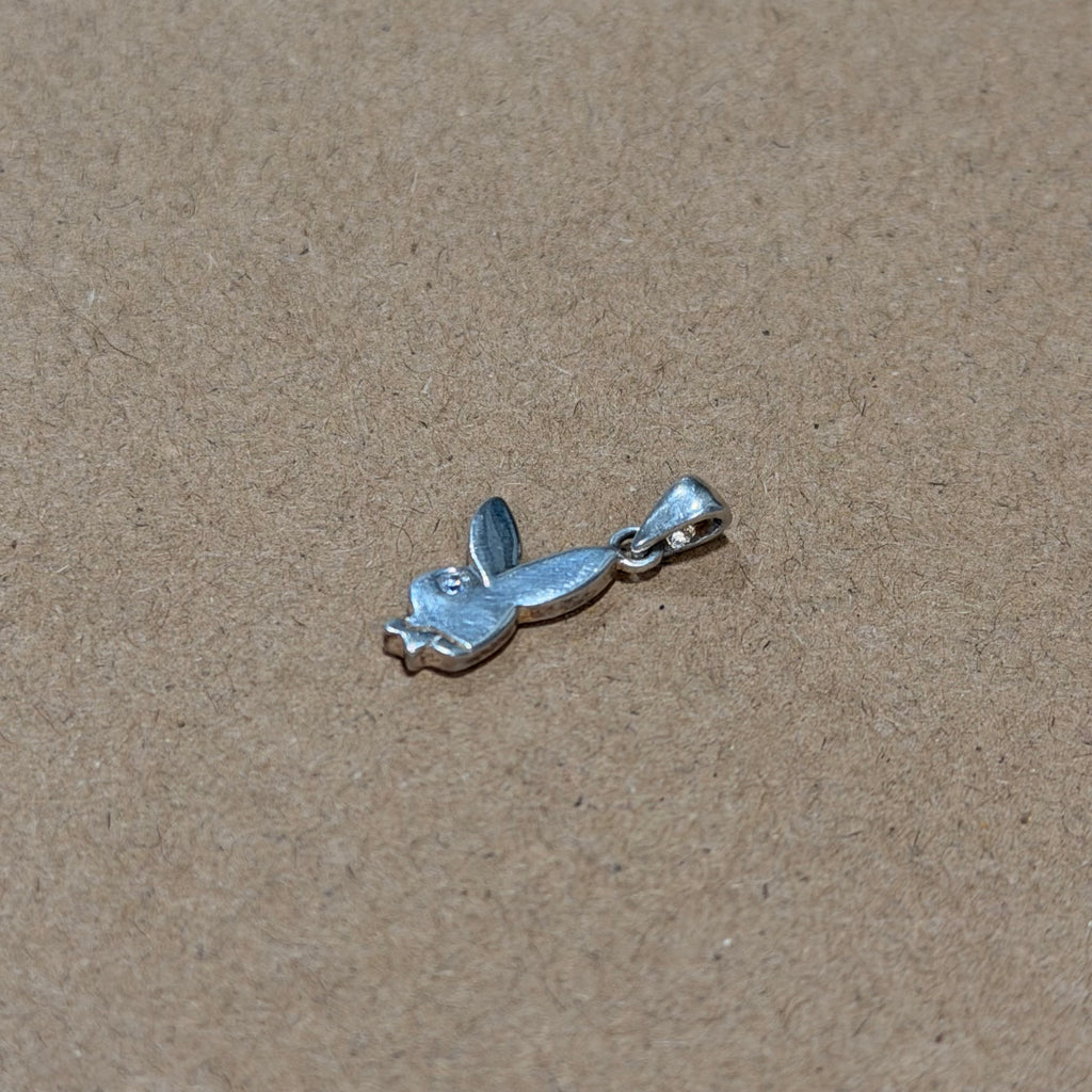 Sterling Mini Playboy Bunny Pendant / Charm