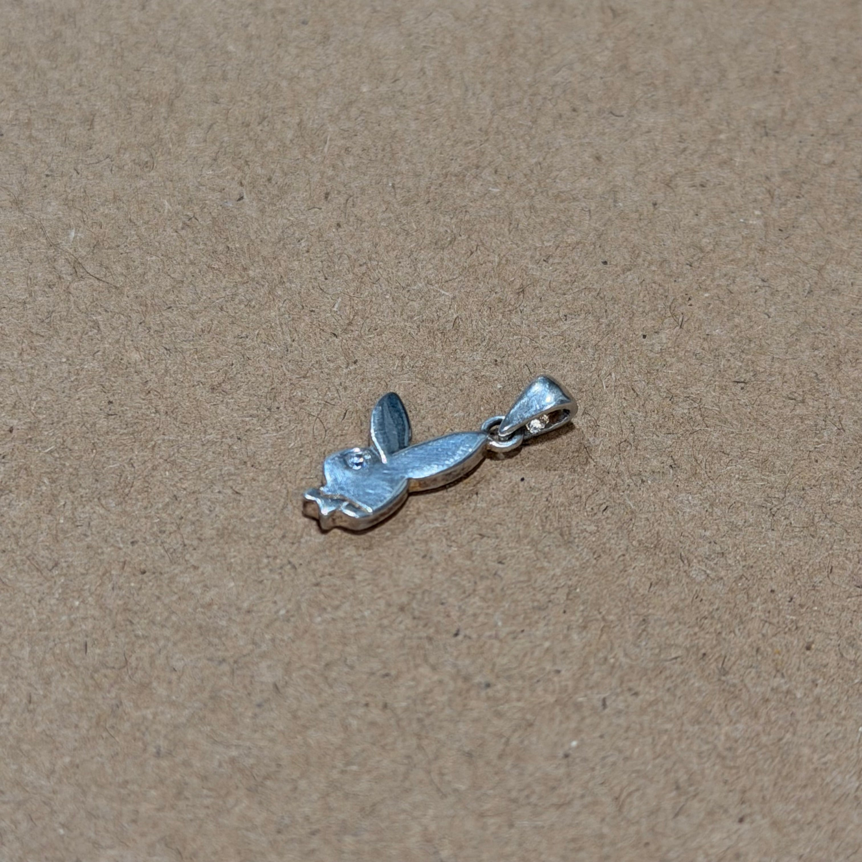 Sterling Mini Playboy Bunny Pendant / Charm