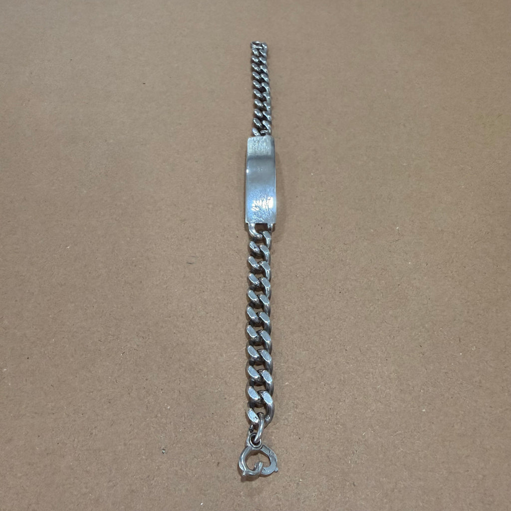 Sterling Elco ID Name Plate Curb Bracelet 8.5 in
