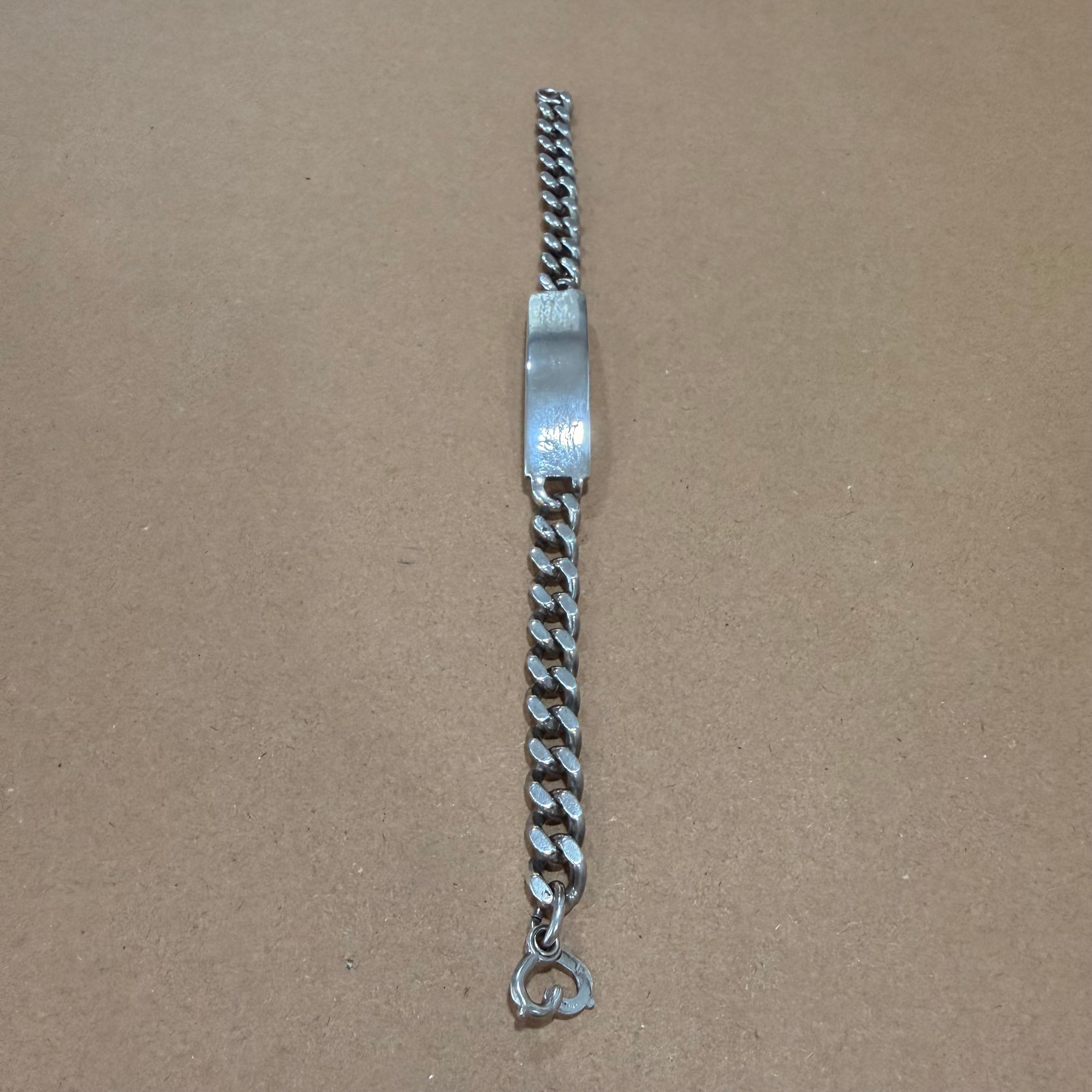 Sterling Elco ID Name Plate Curb Bracelet 8.5 in