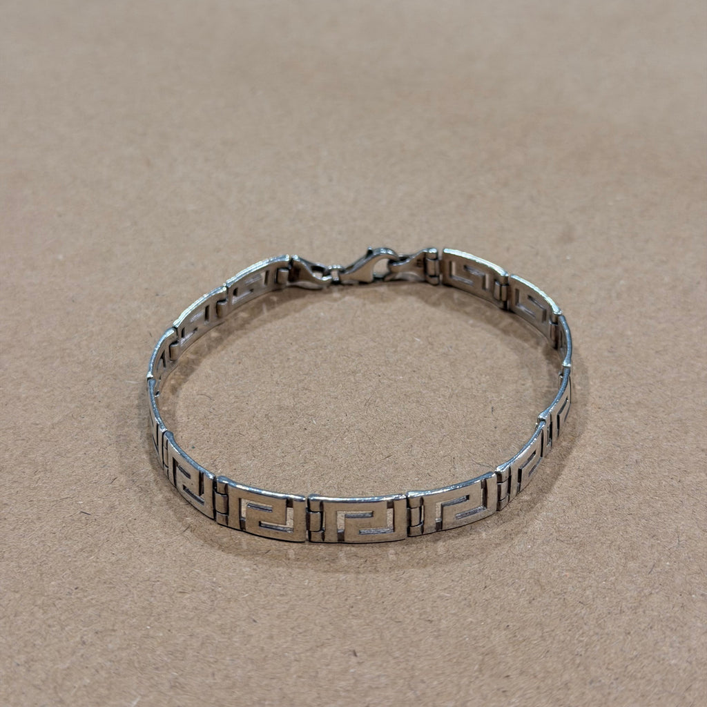 Sterling Greek Key Link Bracelet