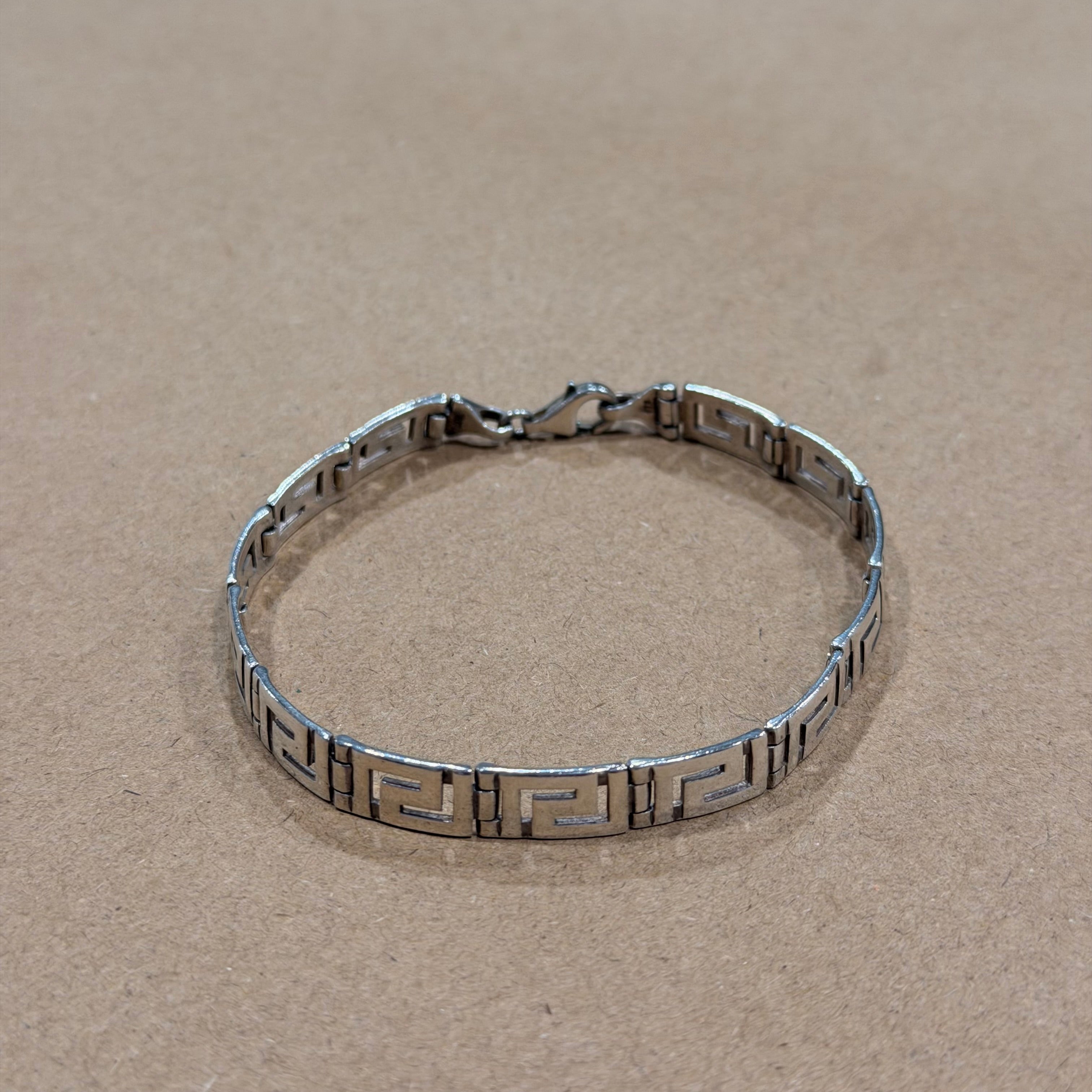 Sterling Greek Key Link Bracelet