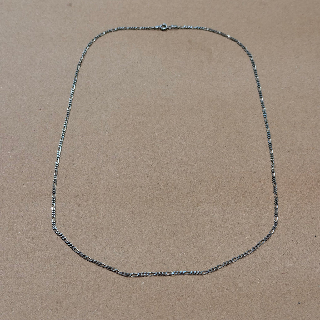 Sterling Mini Figaro Link Necklace 23.5 in