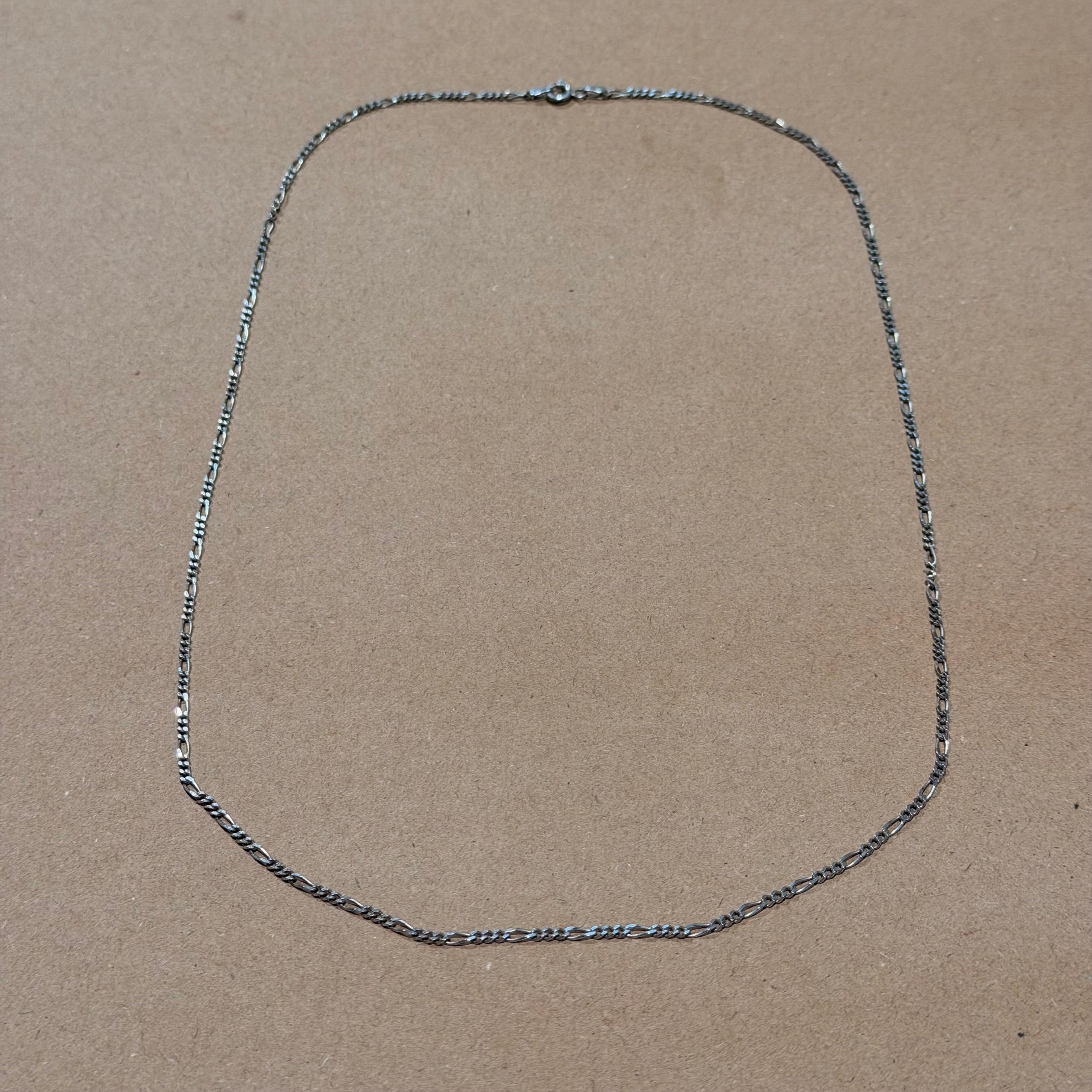 Sterling Mini Figaro Link Necklace 23.5 in