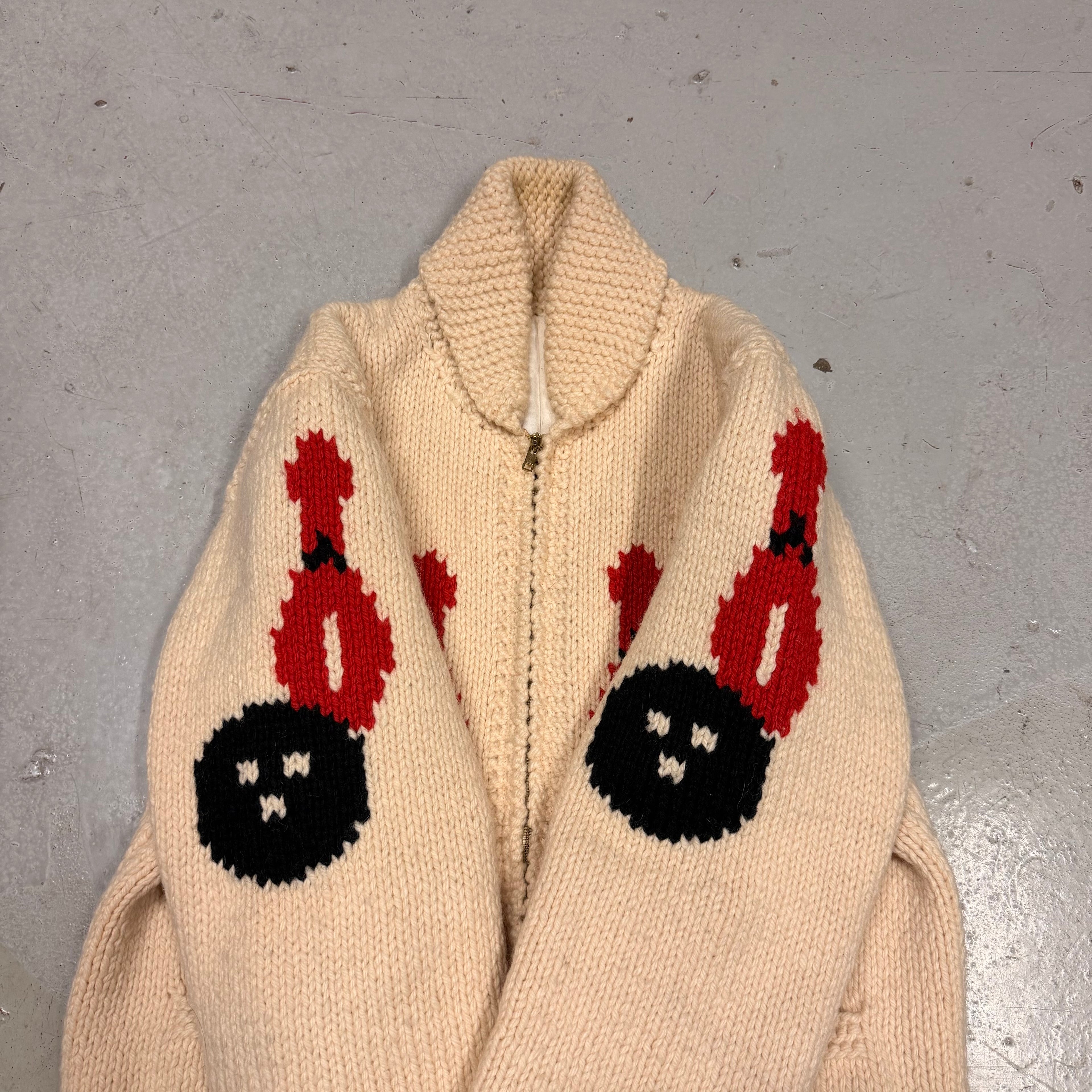Vintage 50's Bowling Cowichan Knitted Jacket (L)