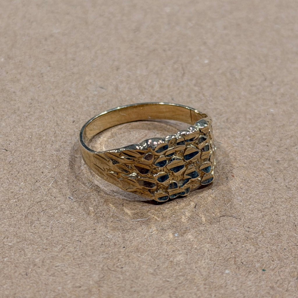 10k Gold Nugget Ring Sz 7.75