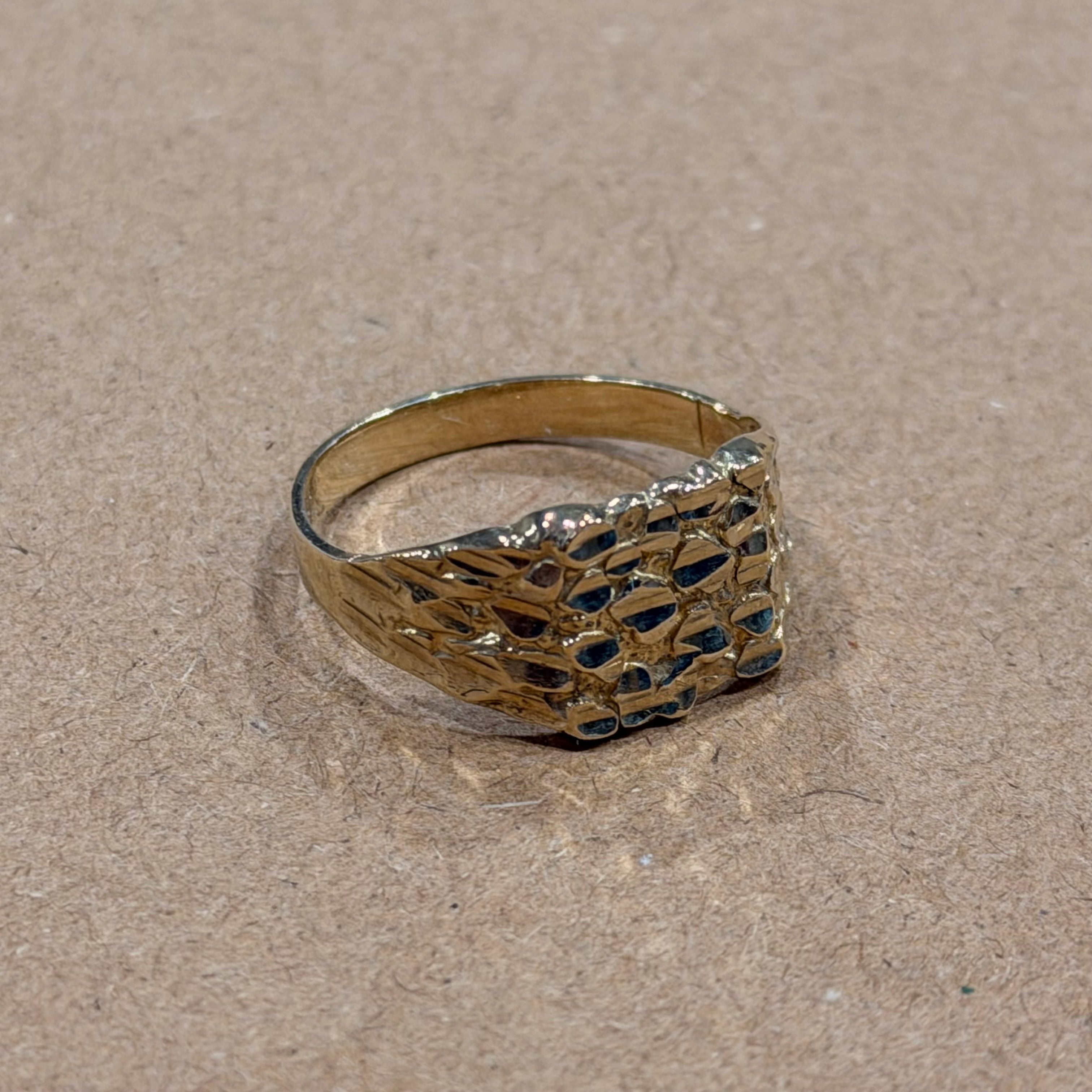 10k Gold Nugget Ring Sz 7.75