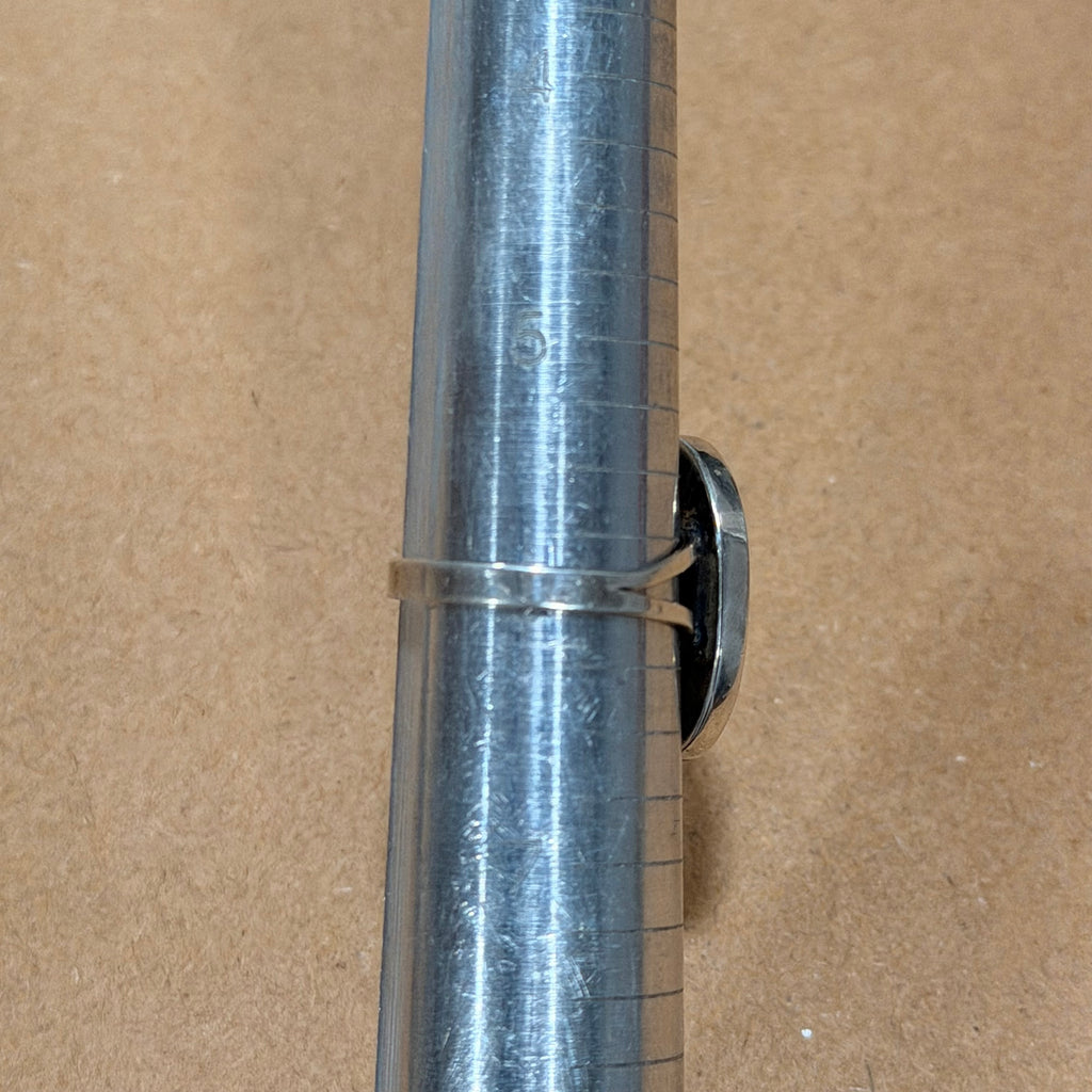 Sterling Crushed Turquoise Weed Leaf Ring Sz 6