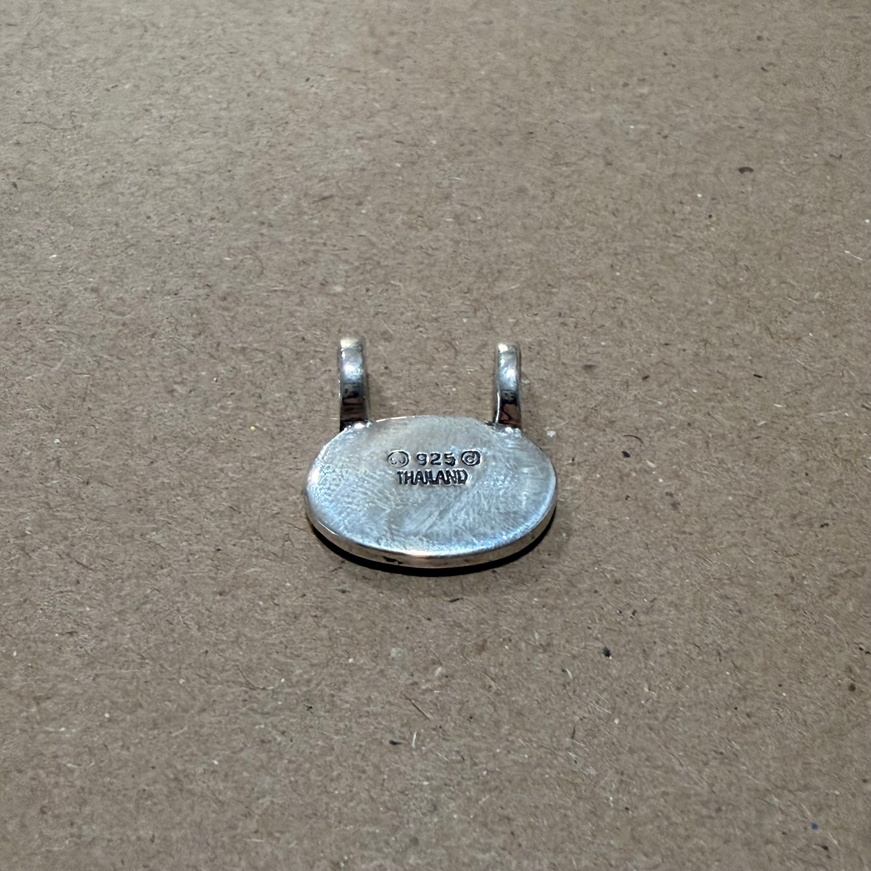 Sterling Onyx Inlay Double Loop Pendant