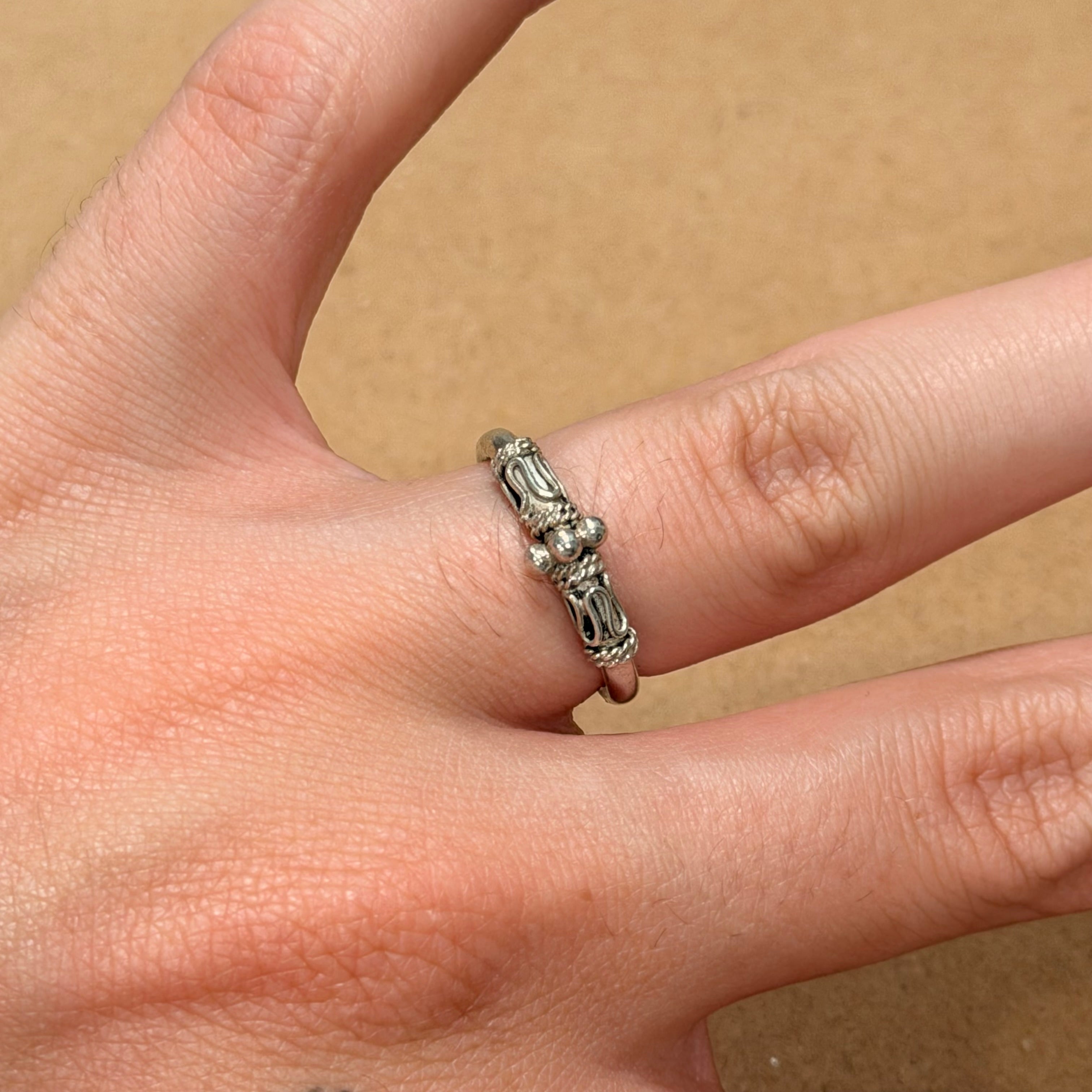 Sterling Bali Style Rounded Band Ring Sz 6