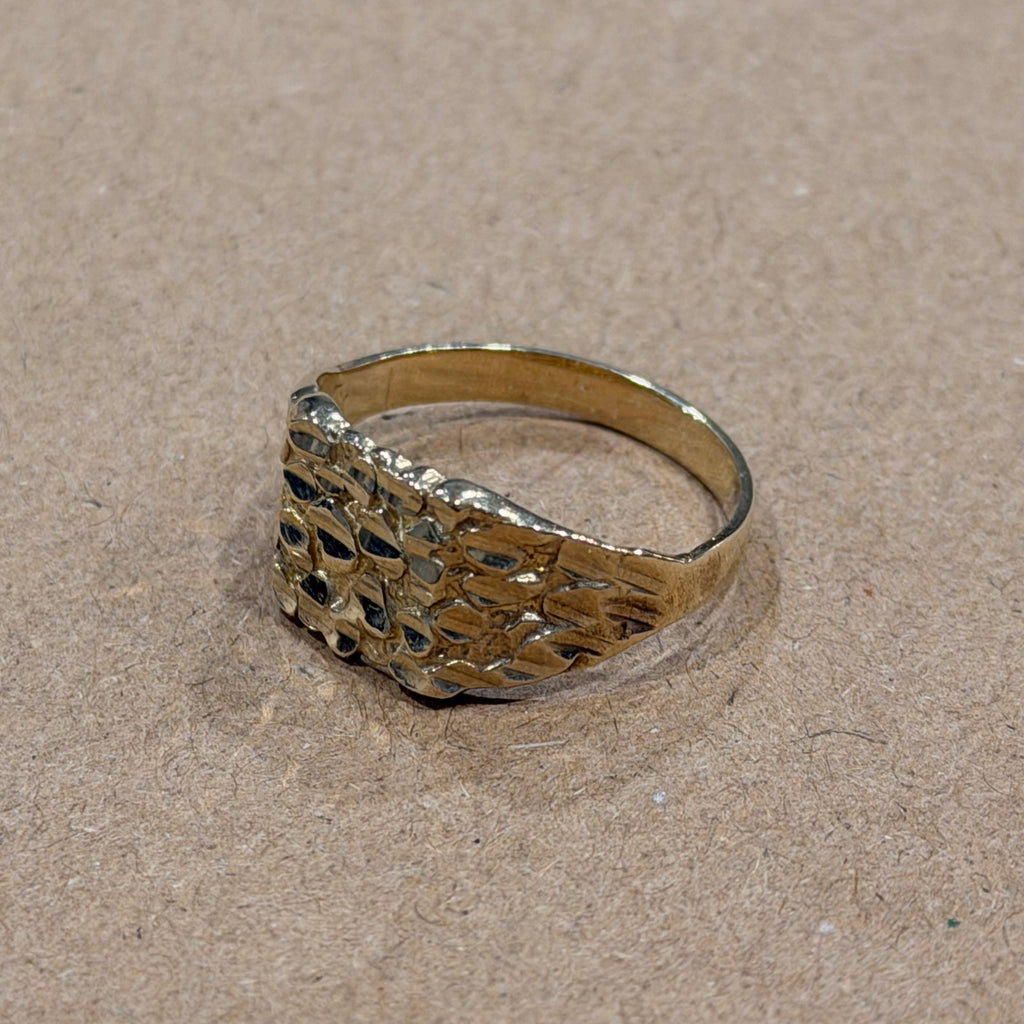 10k Gold Nugget Ring Sz 7.75