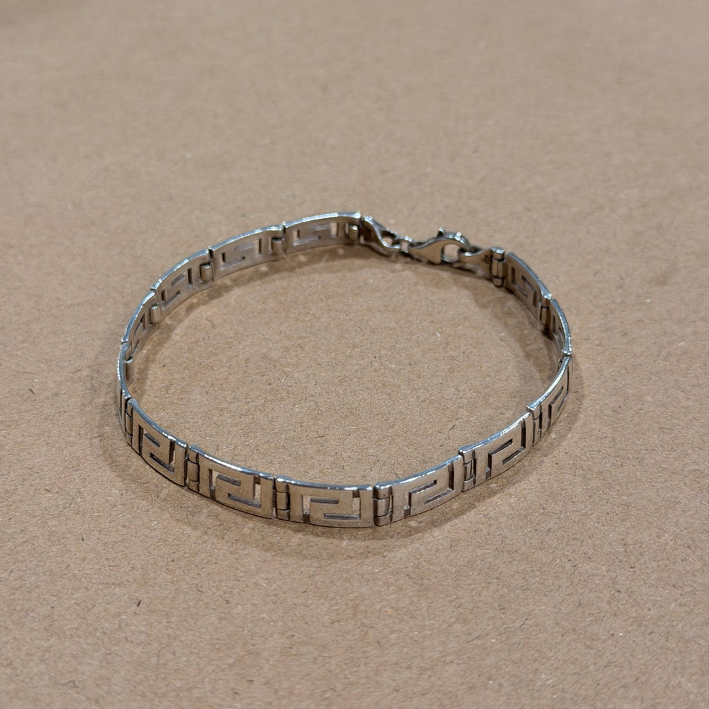 Sterling Greek Key Link Bracelet