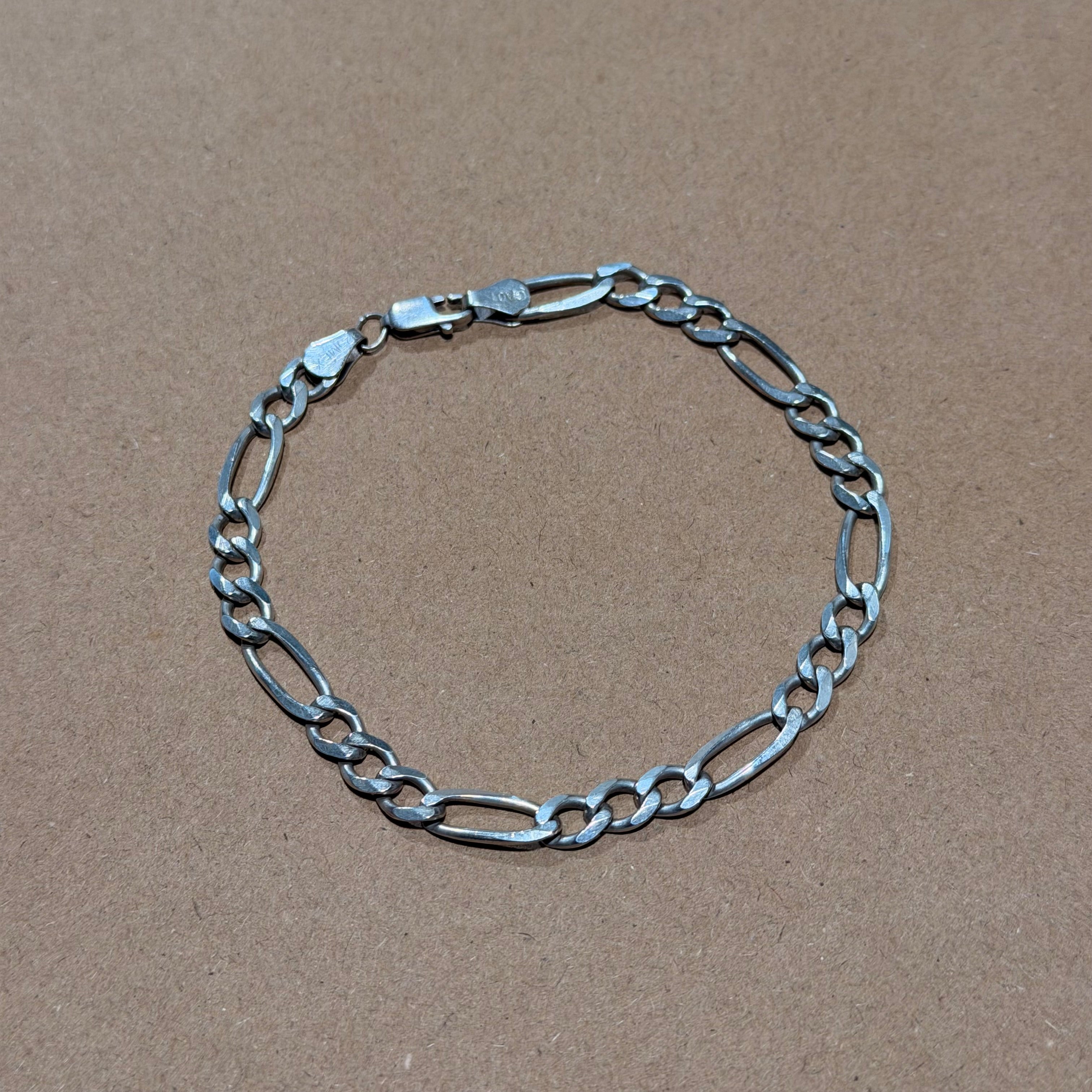 Sterling Figaro Link Bracelet 8.5 in