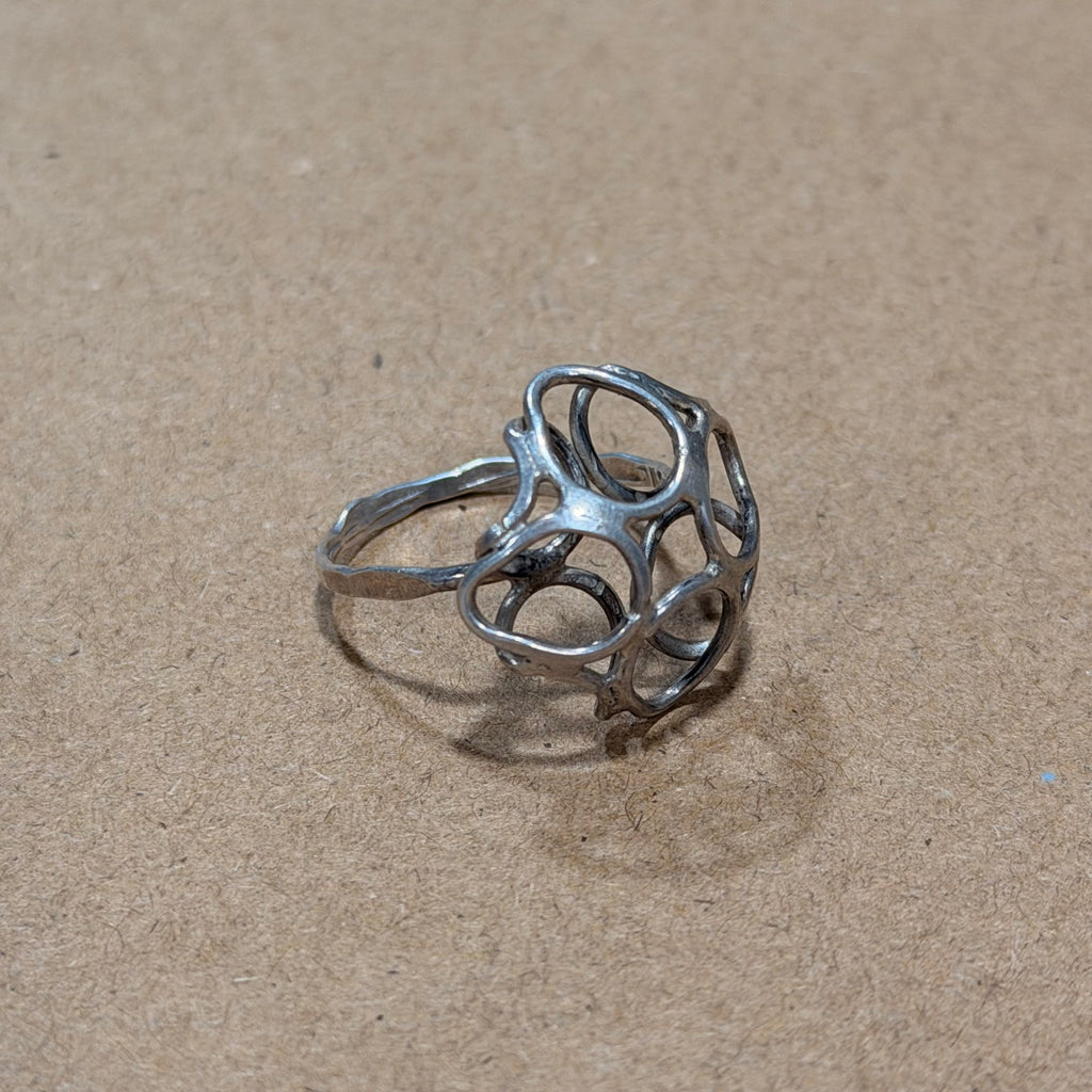 Sterling Abstract Wire Ring Sz 7.75