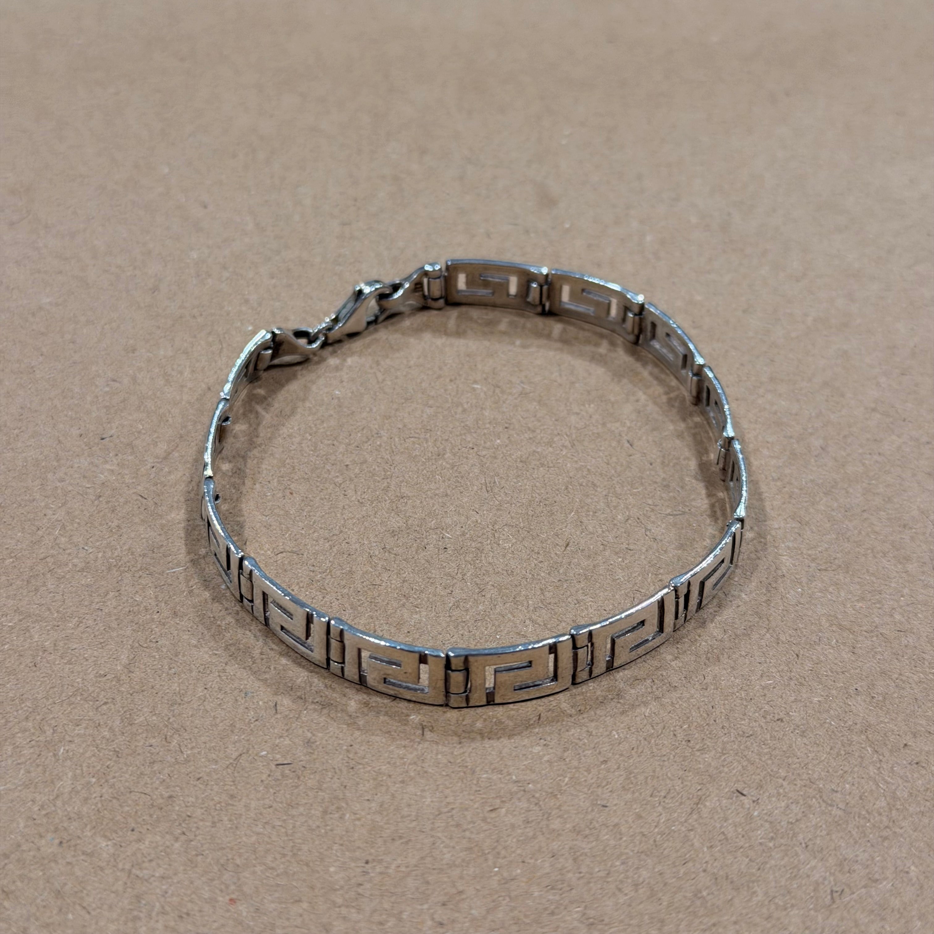 Sterling Greek Key Link Bracelet