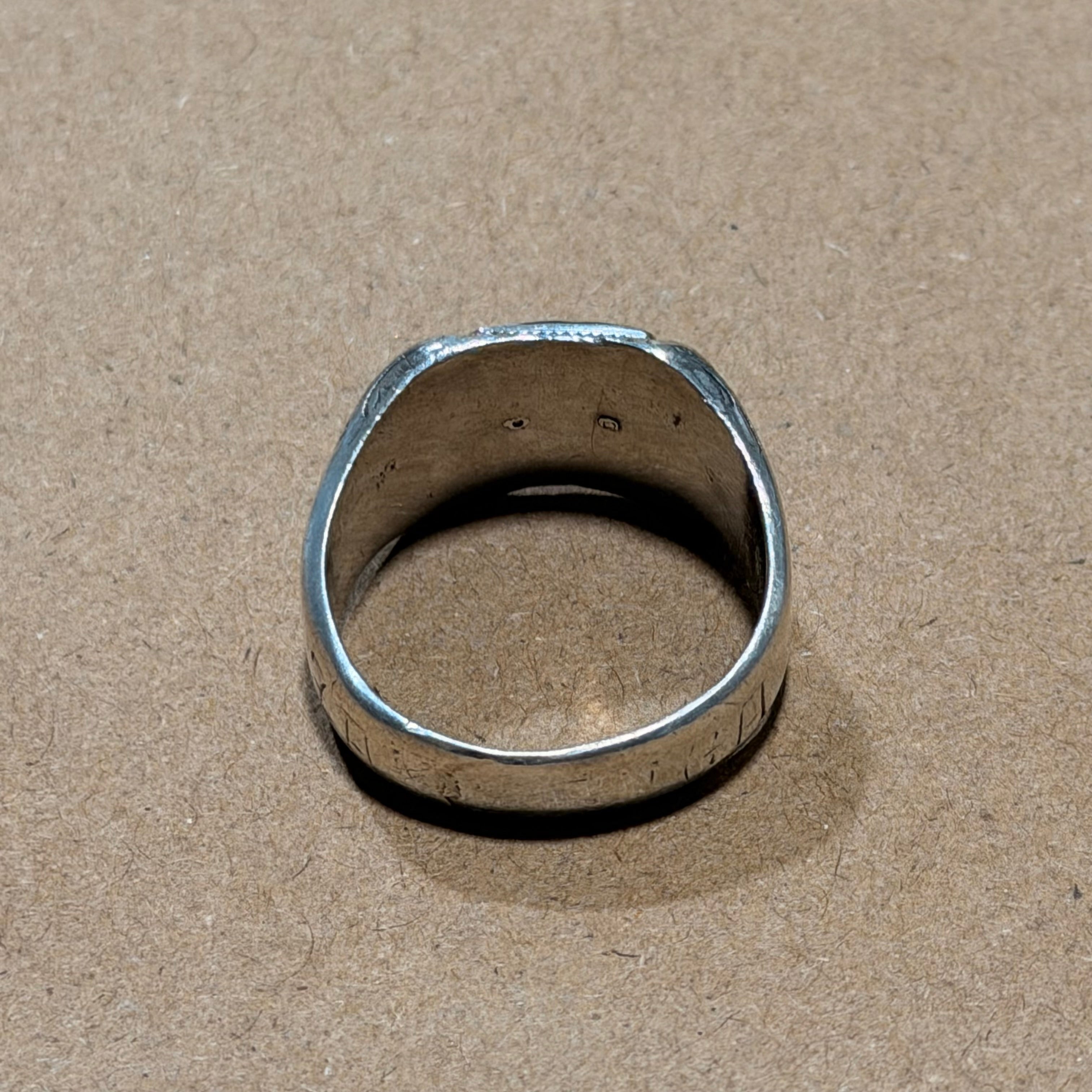 Sterling Onyx Signet Ring With Engraving Sz 10