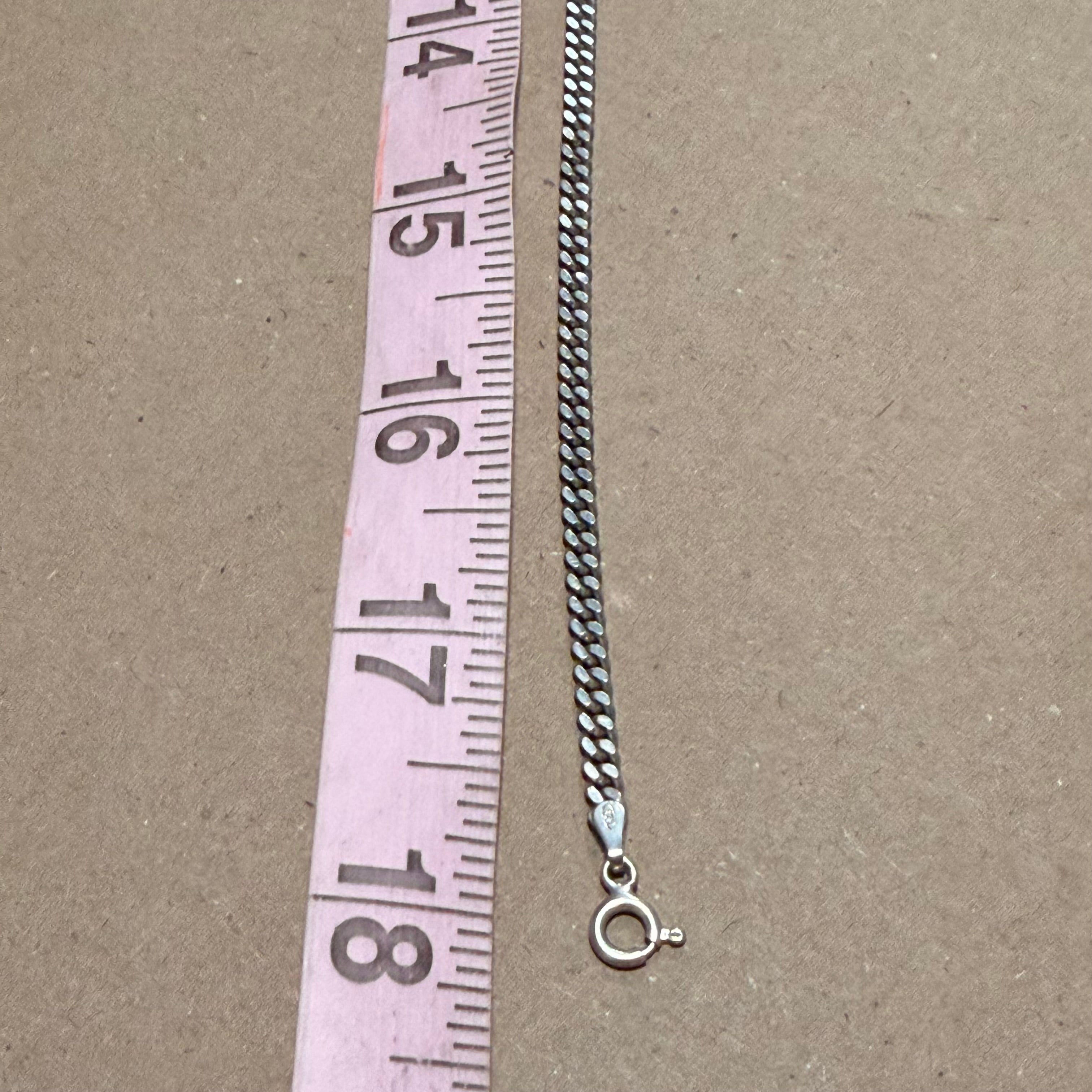 Sterling Cuban Curb Link Necklace 18 in