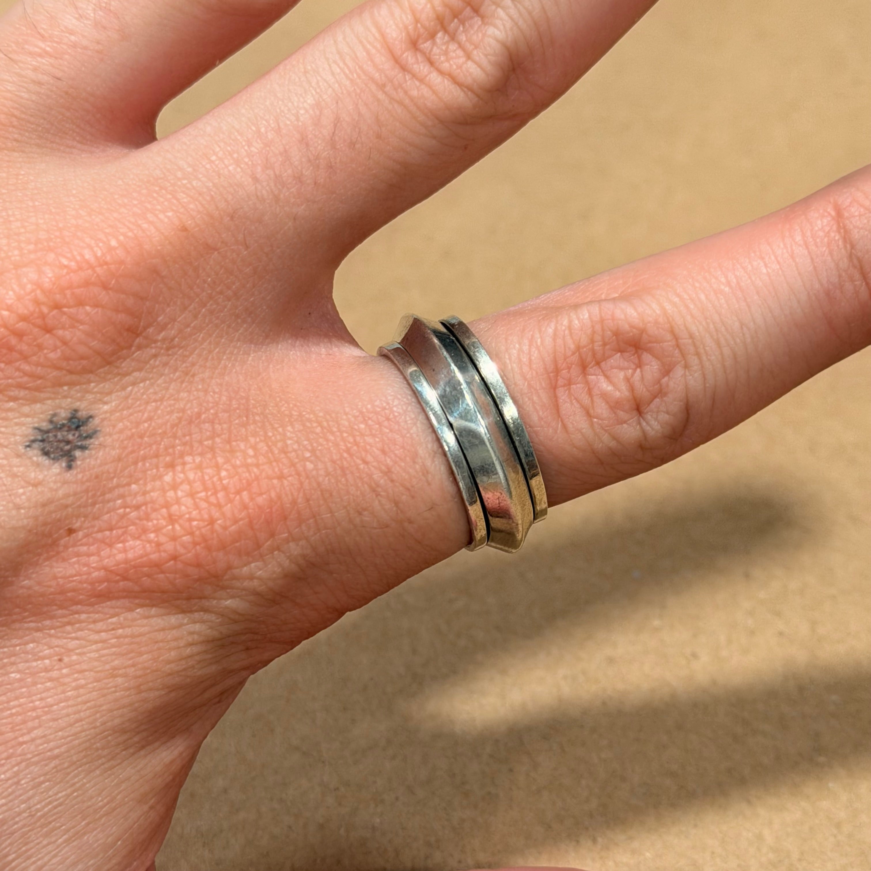 Sterling Rotating Spinner Ring Sz 10.5