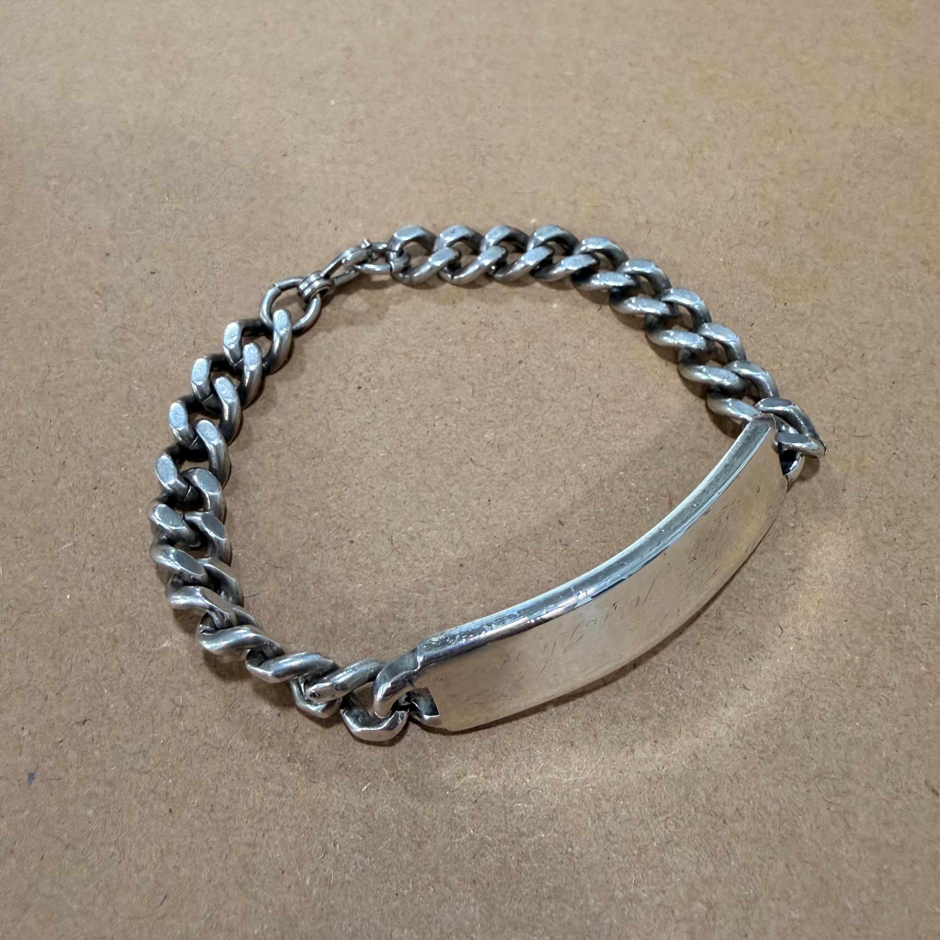 Sterling Elco ID Name Plate Curb Bracelet 8.5 in