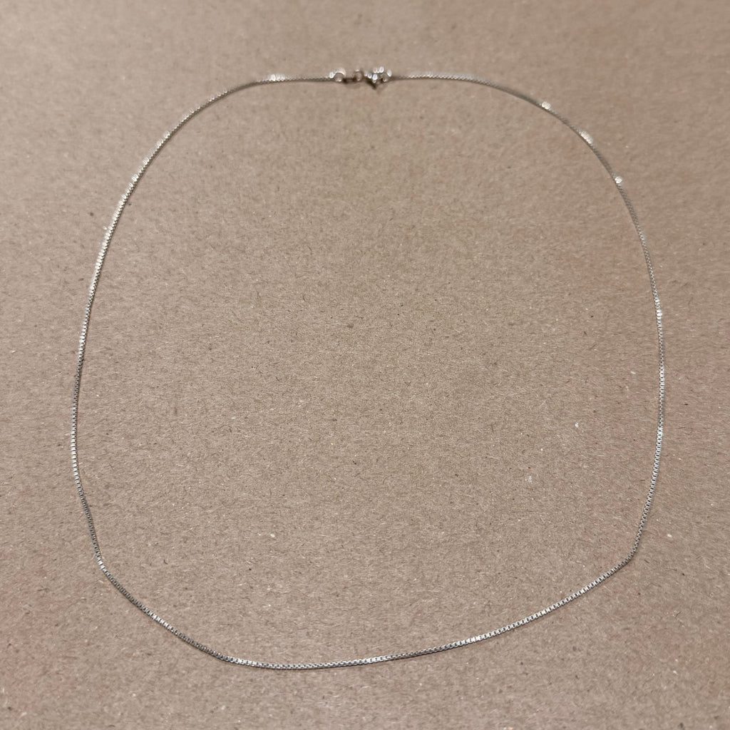 Sterling Thin Box Chain Necklace 17.75 in