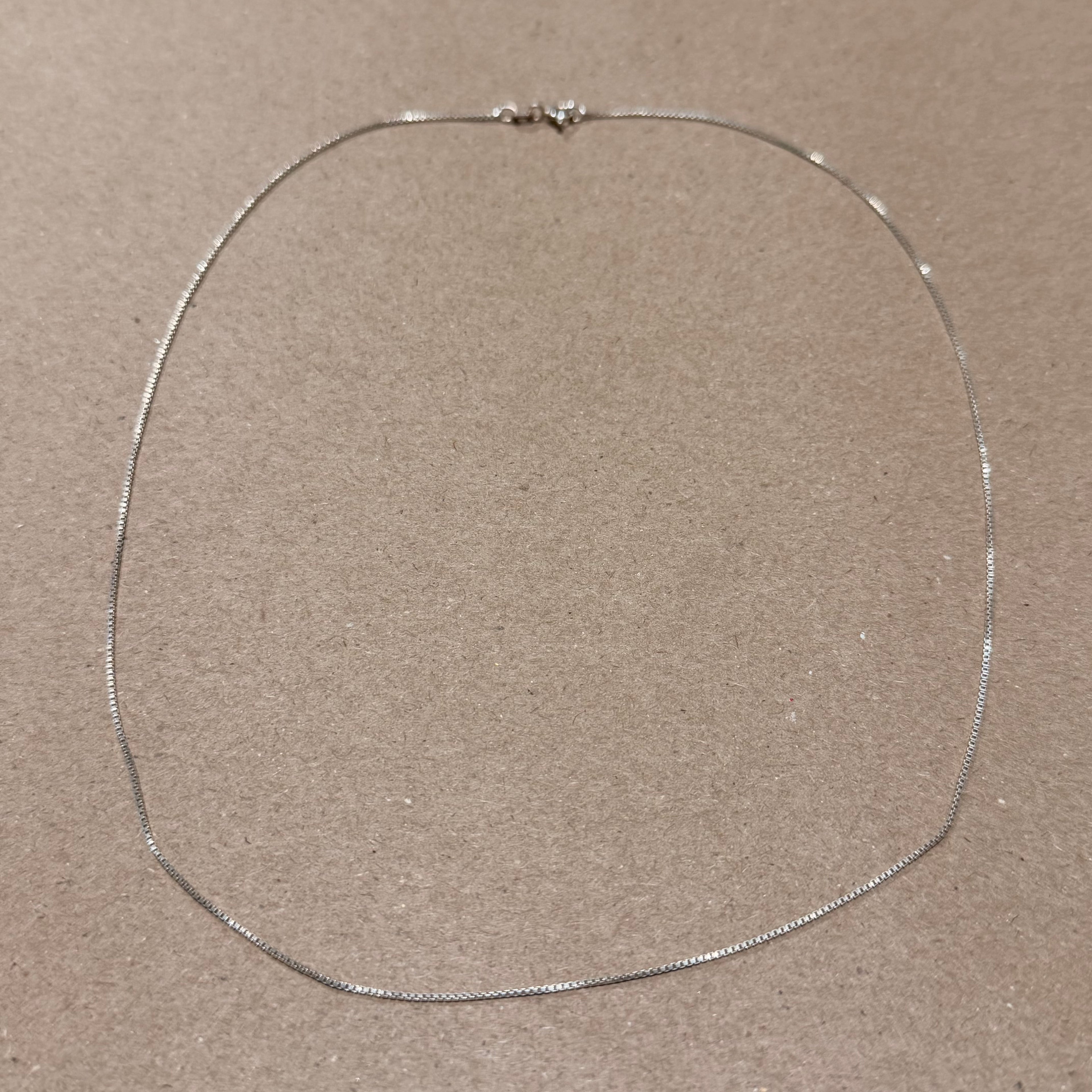 Sterling Thin Box Chain Necklace 17.75 in