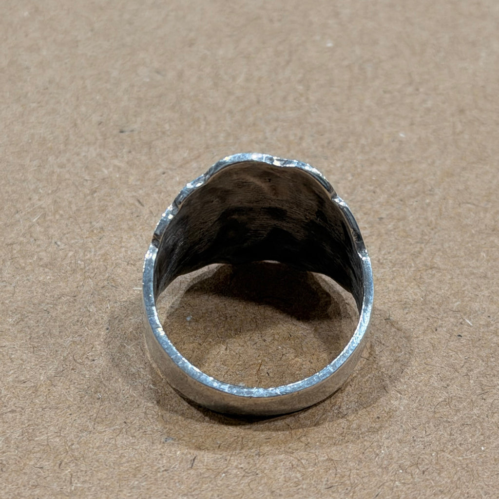 Sterling Turquoise Inlay Southwestern Ring Sz 8