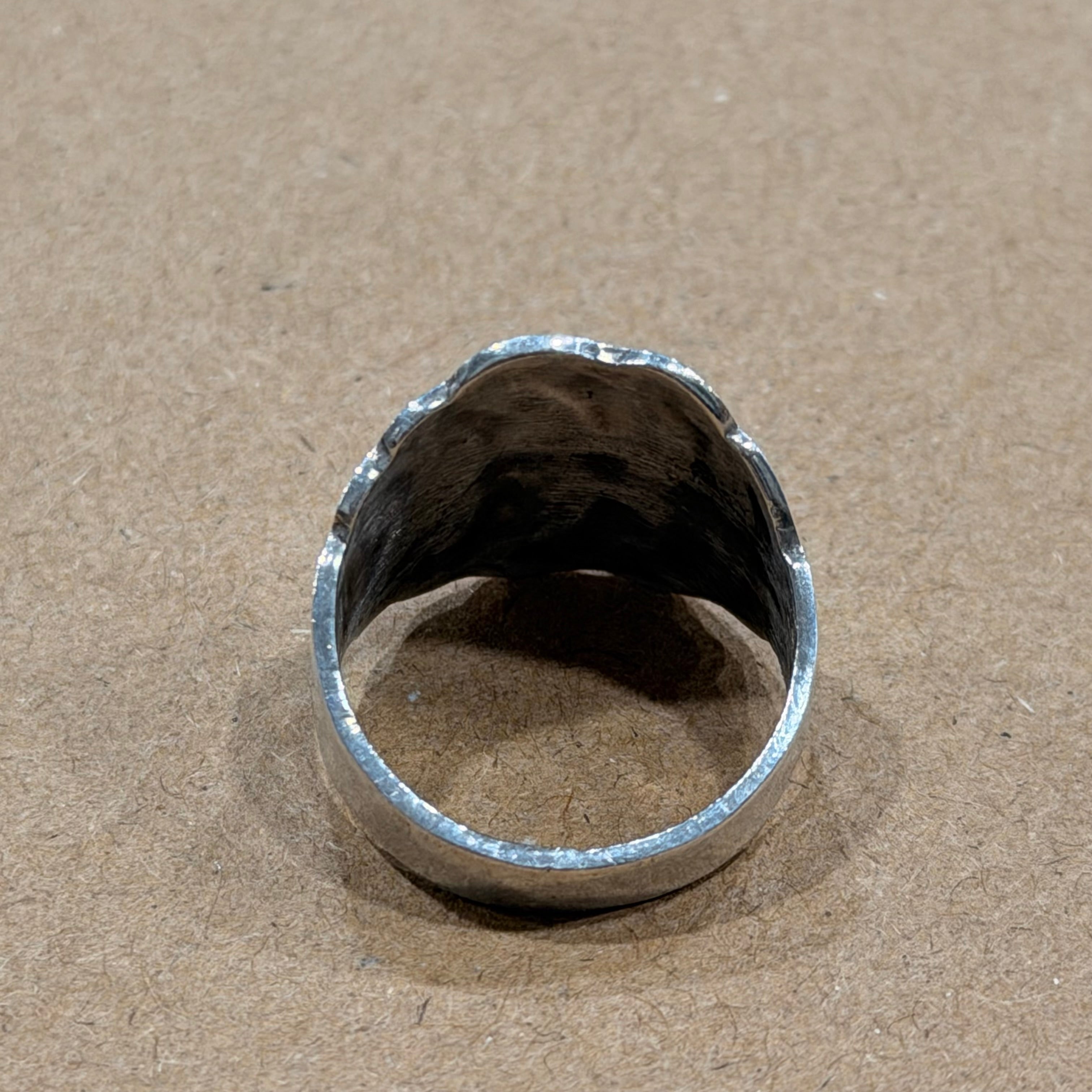 Sterling Turquoise Inlay Southwestern Ring Sz 8