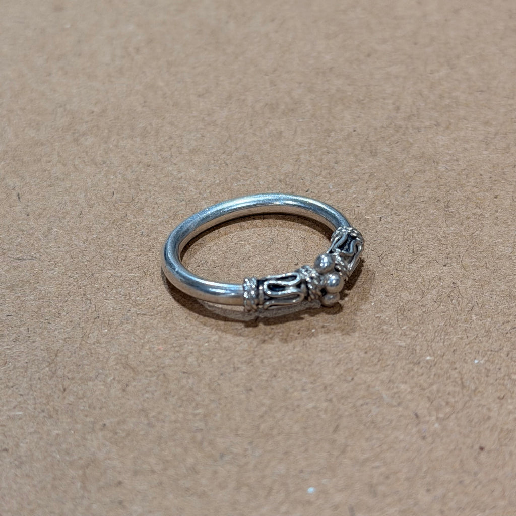 Sterling Bali Style Rounded Band Ring Sz 6