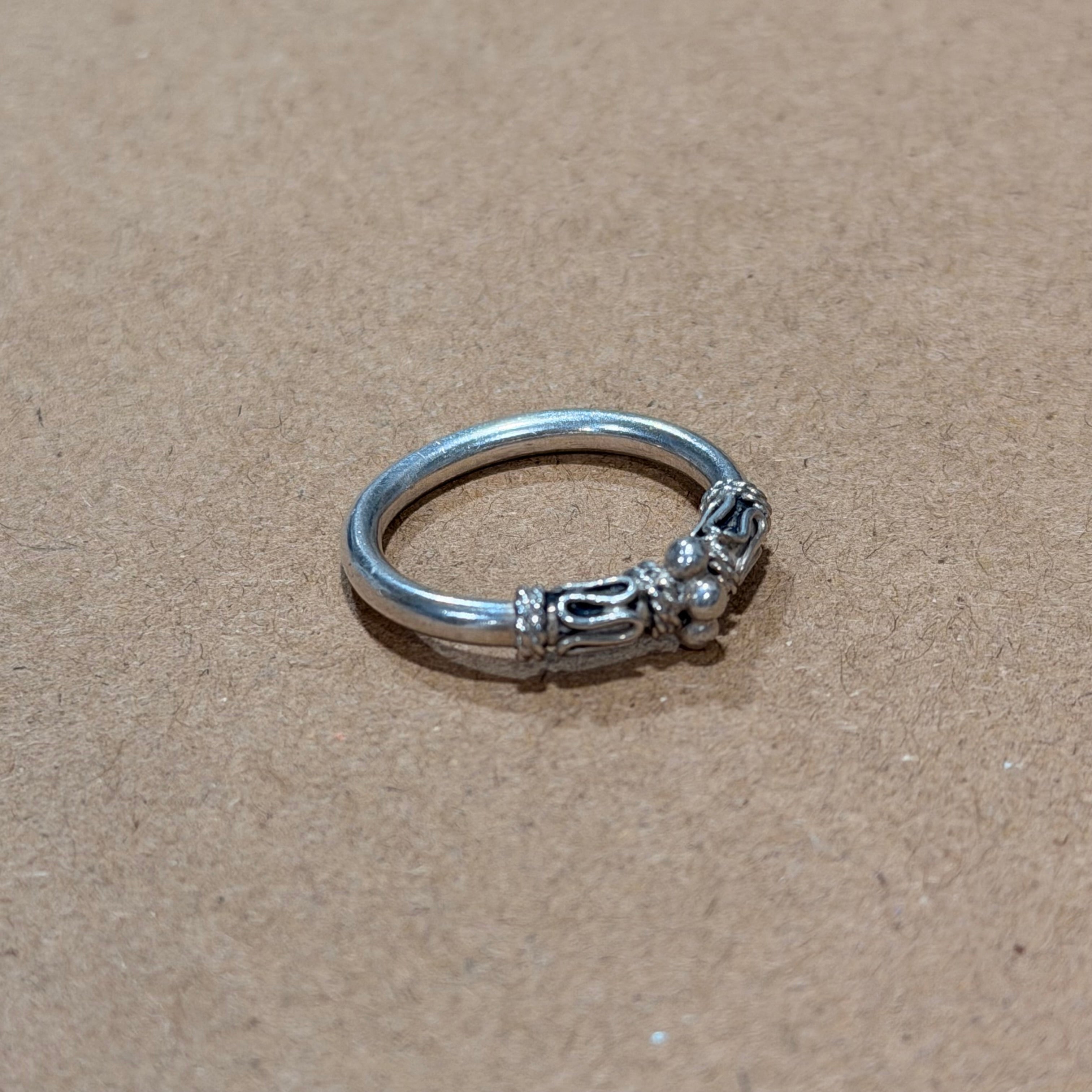 Sterling Bali Style Rounded Band Ring Sz 6