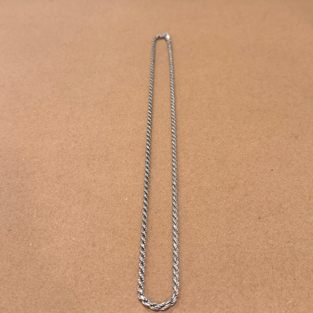 Hefty Sterling Rope Chain Necklace 24 in