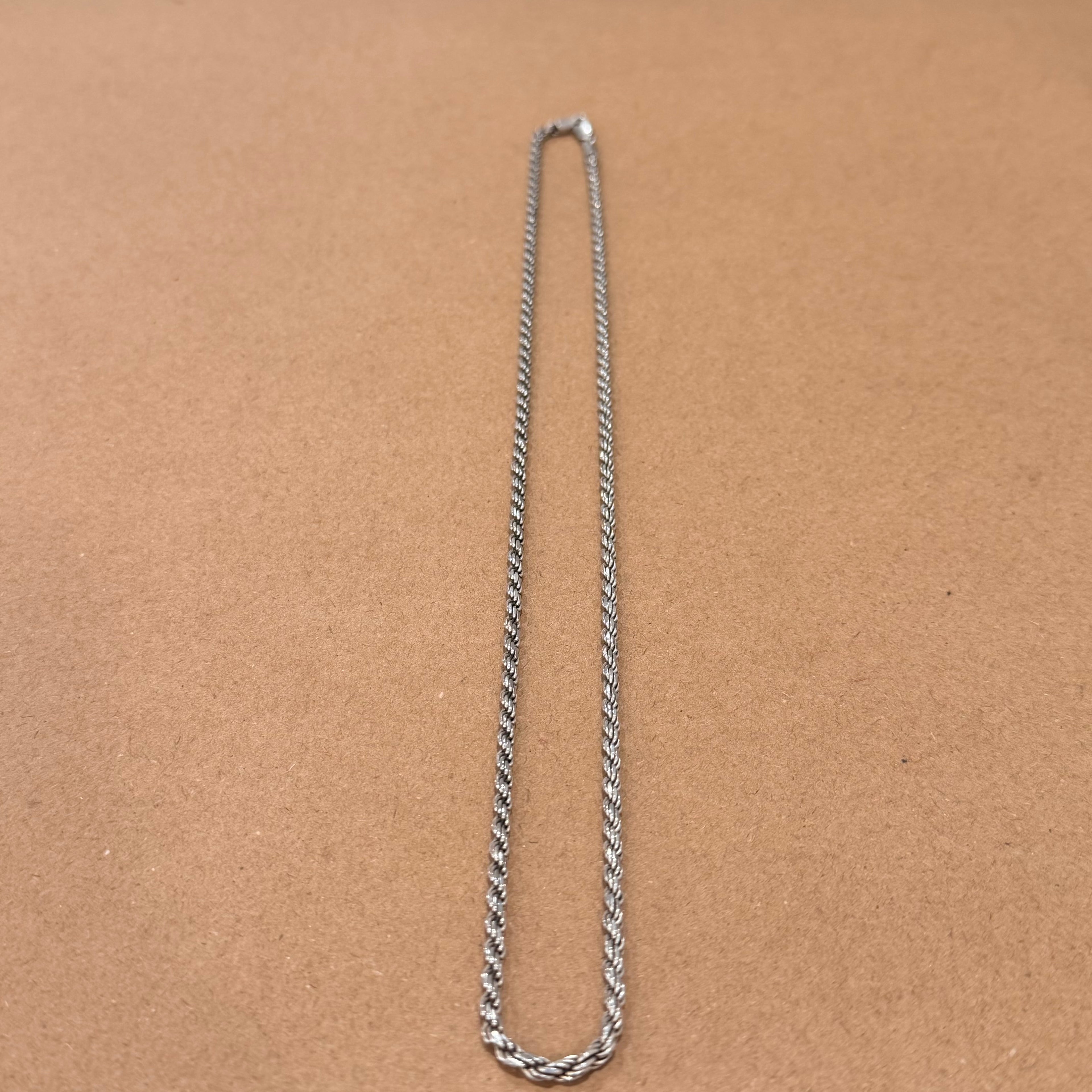 Hefty Sterling Rope Chain Necklace 24 in