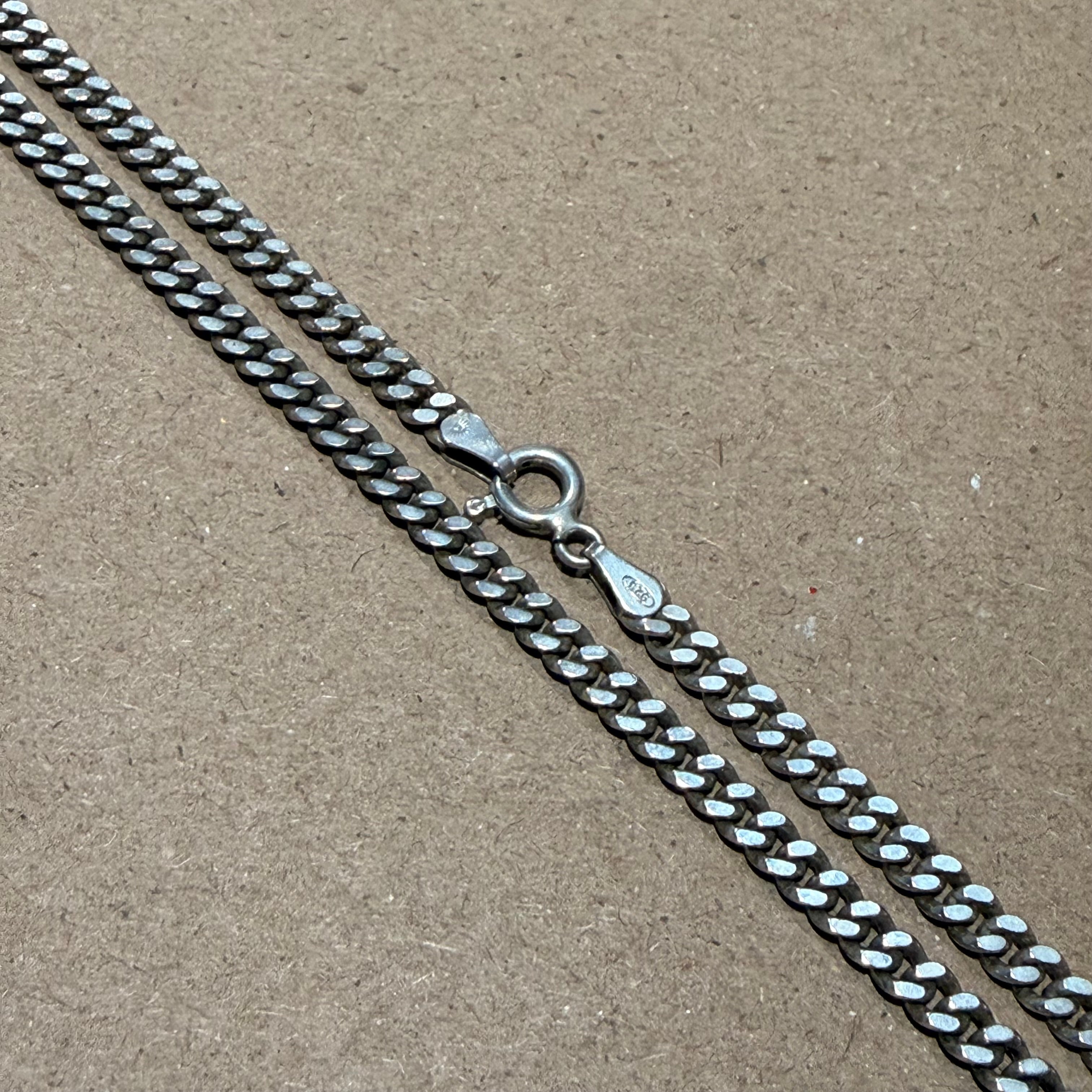 Sterling Cuban Curb Link Necklace 18 in