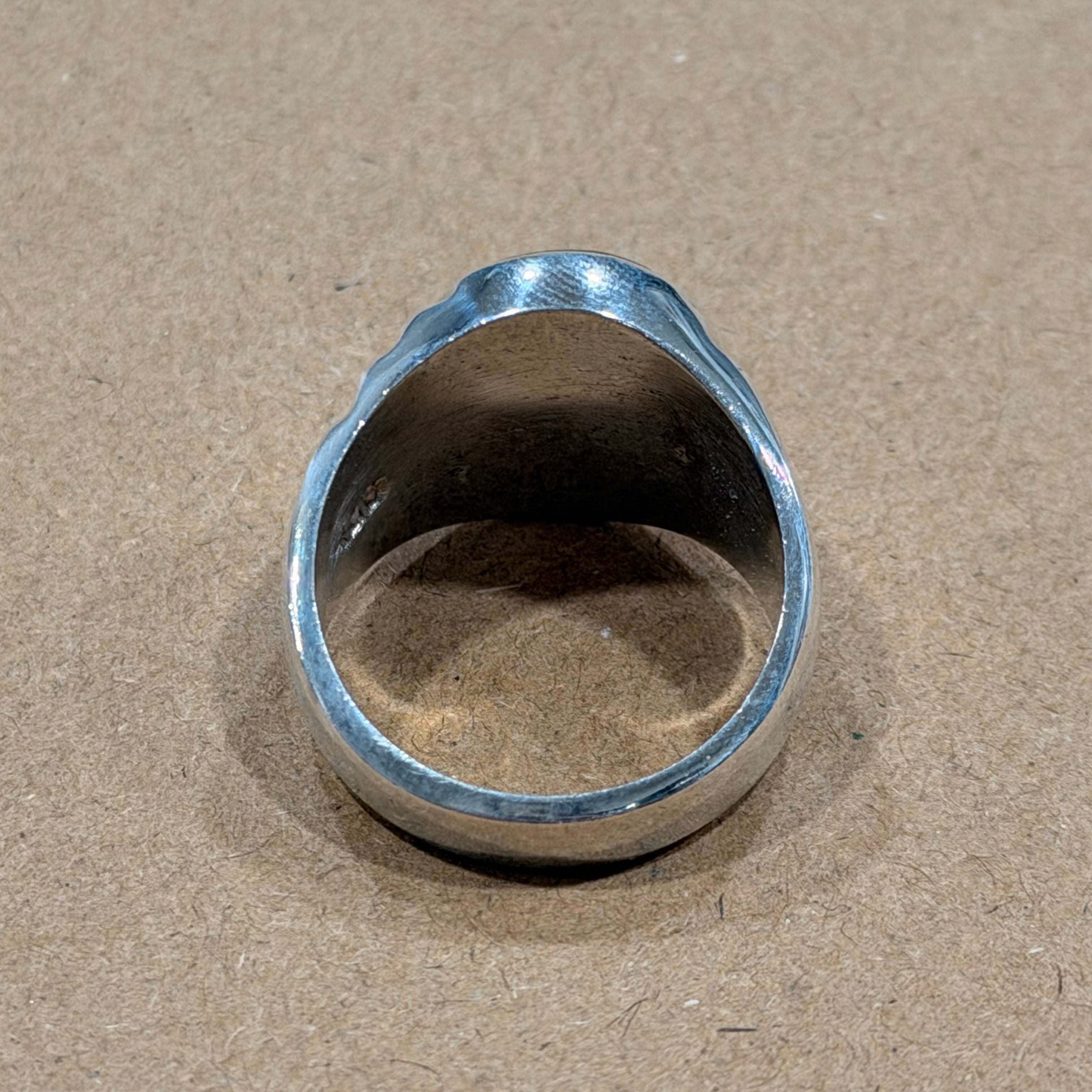 Sterling Chunky Tigers Eye Ring Sz 11