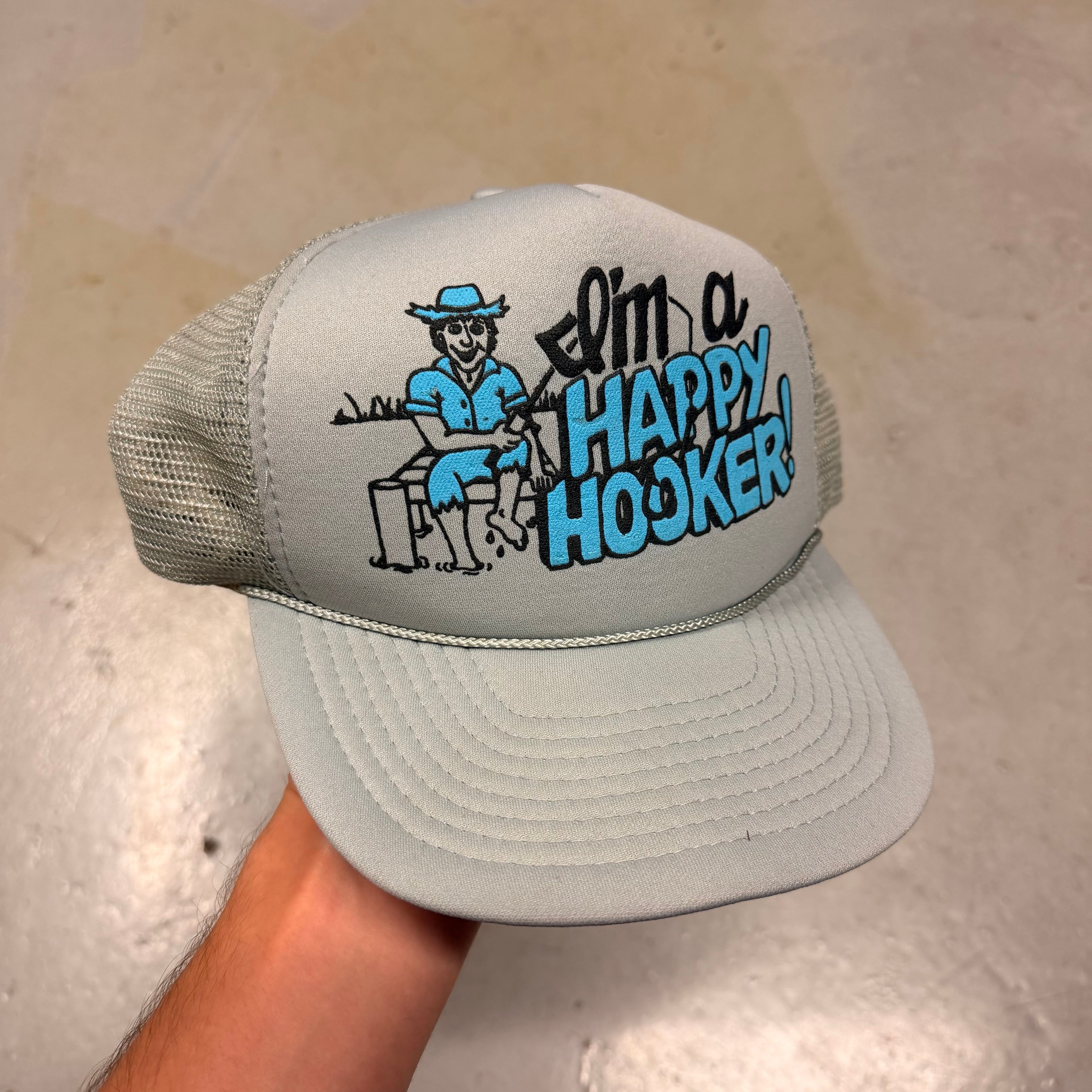 Vintage 80's Happy Hooker Trucker Hat