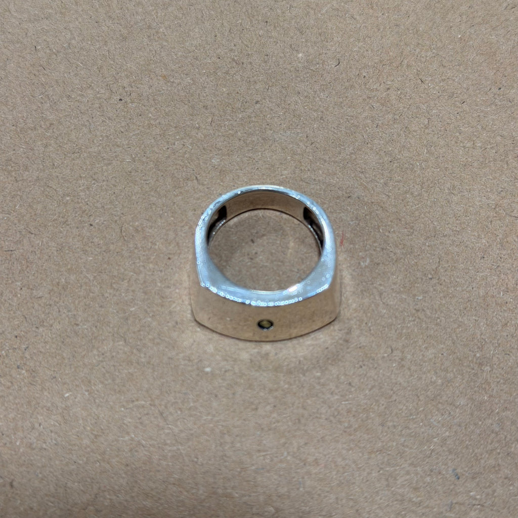 Sterling Slanted Stone Ring Sz 7.25