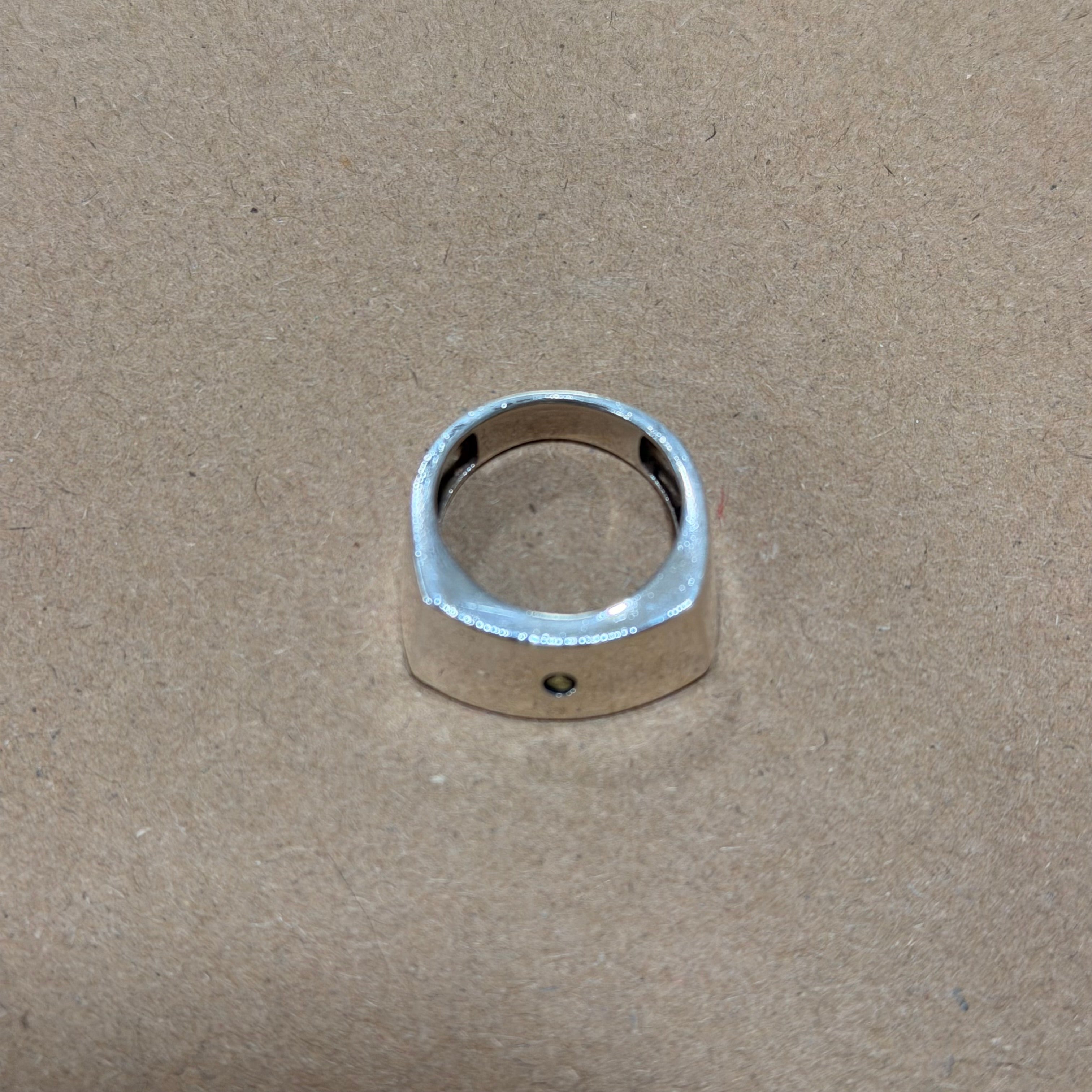 Sterling Slanted Stone Ring Sz 7.25